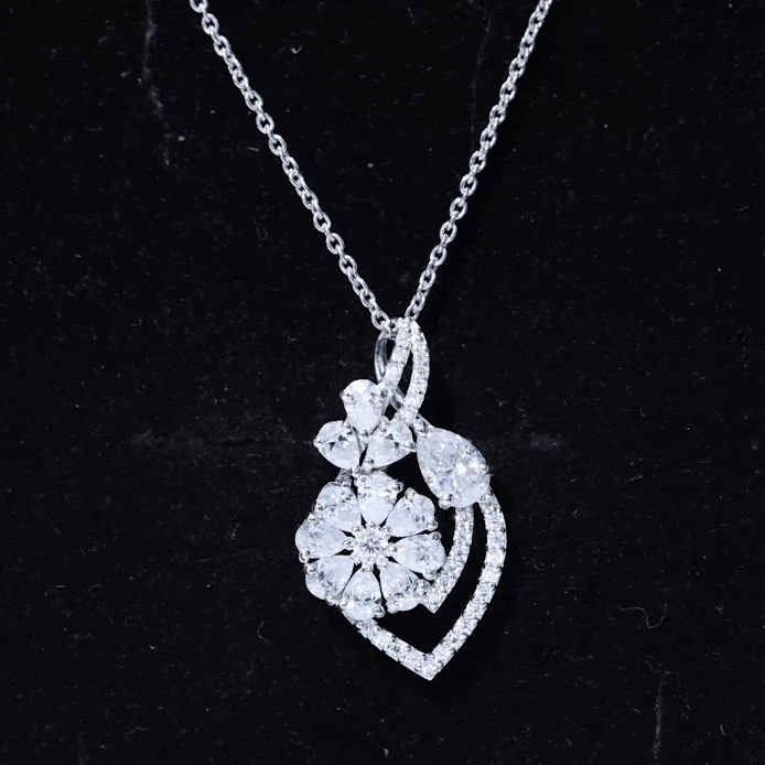 Certified Moissanite Designer Infinity Necklace With Chain D-VS1 - Rosec Jewels