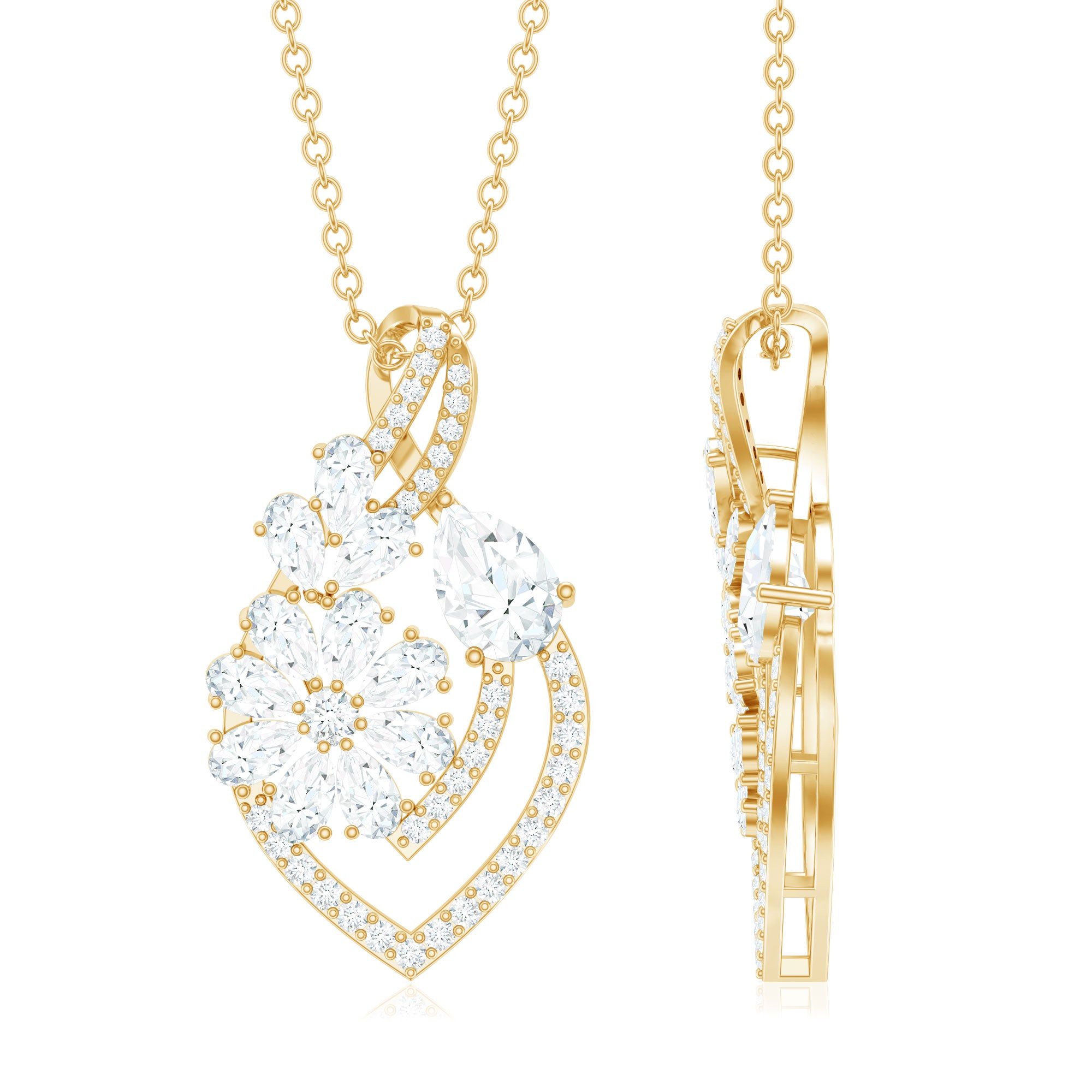 Certified Moissanite Designer Infinity Necklace With Chain D-VS1 - Rosec Jewels