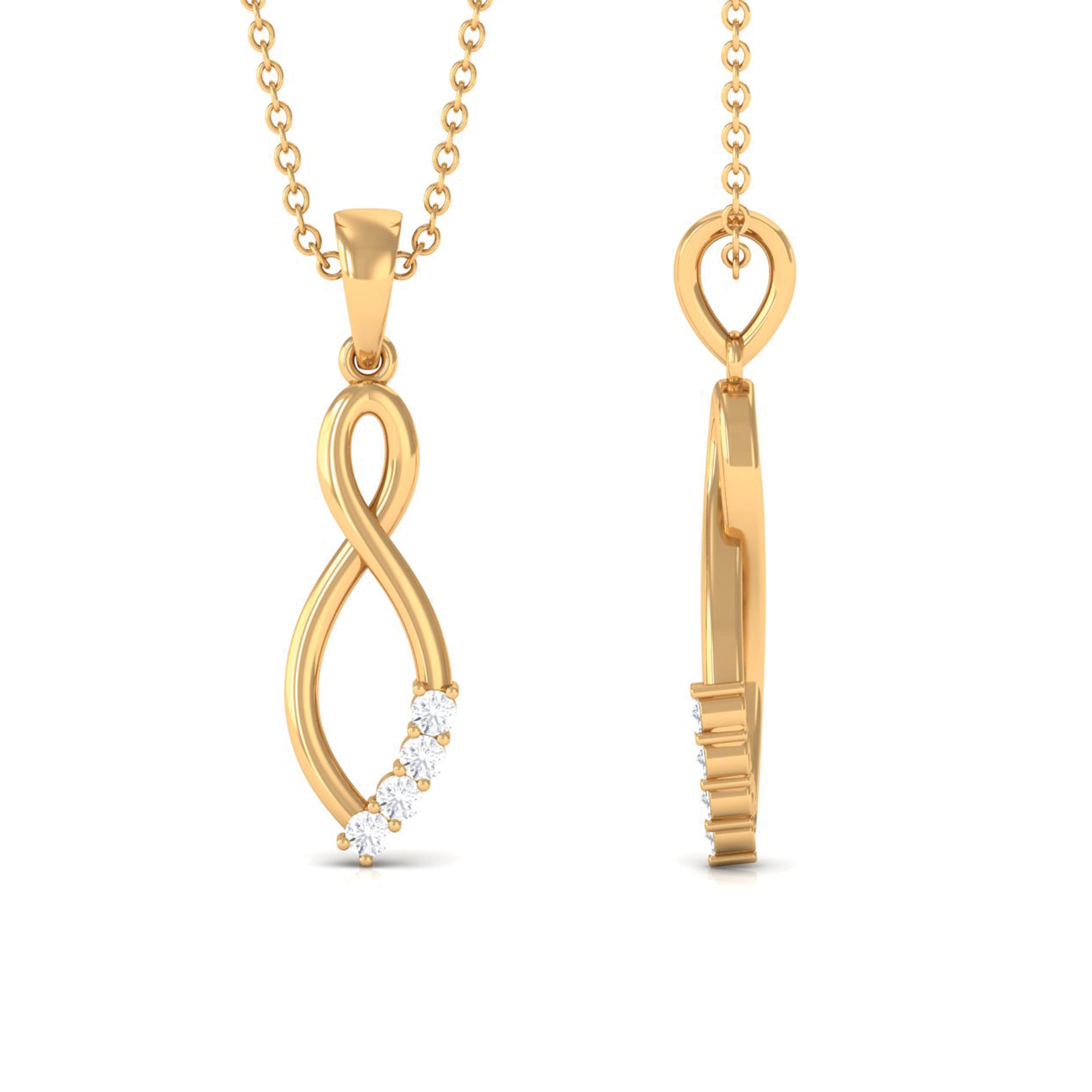 Natural Diamond Infinity Pendant Necklace for Women Natural - ( HI-SI ) - Rosec Jewels