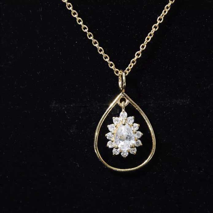 Certified 0.7 Carat Moissanite Teardrop Pendant Necklace D-VS1 - Rosec Jewels