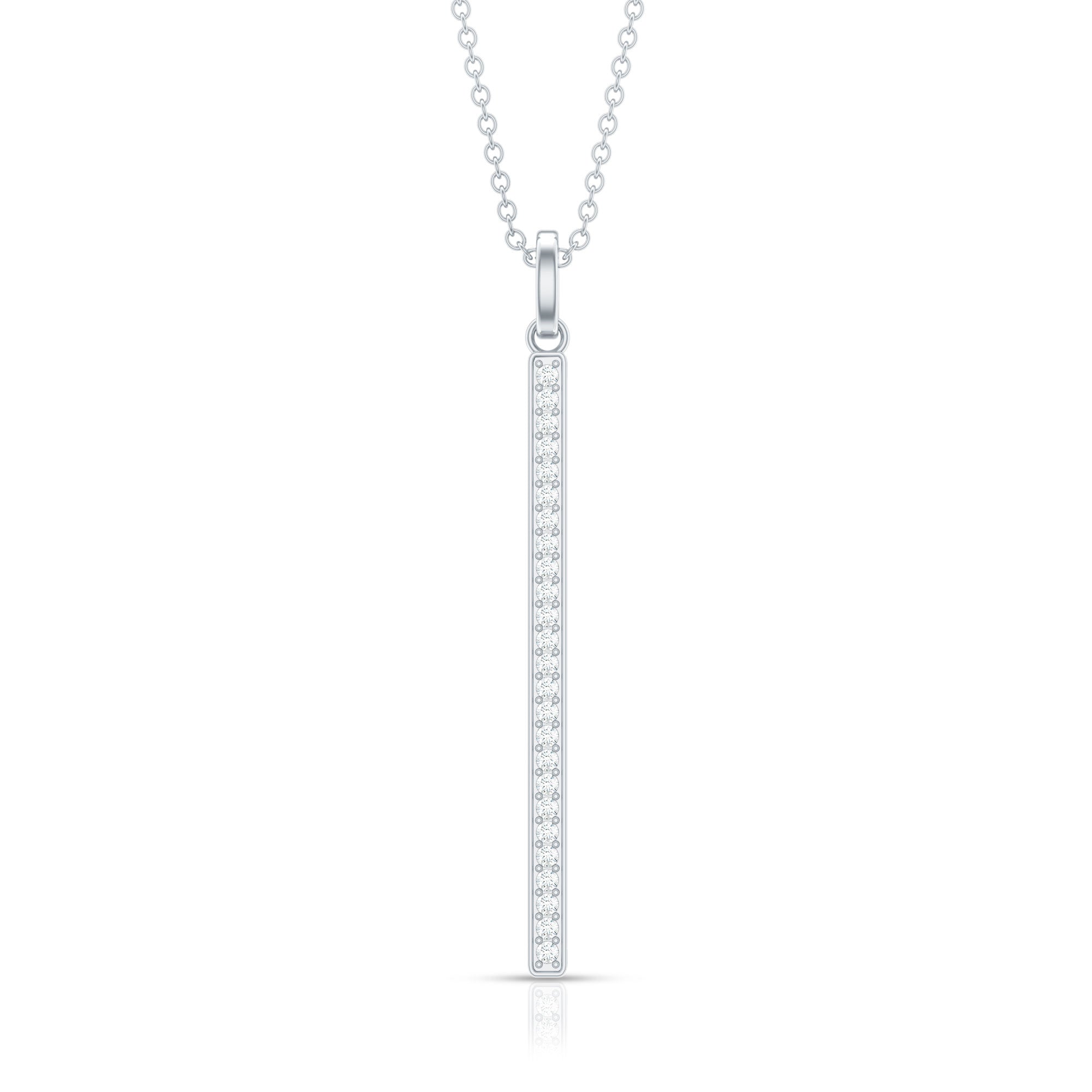 Rosec Jewels-1/4 CT Diamond Vertical Bar Drop Pendant