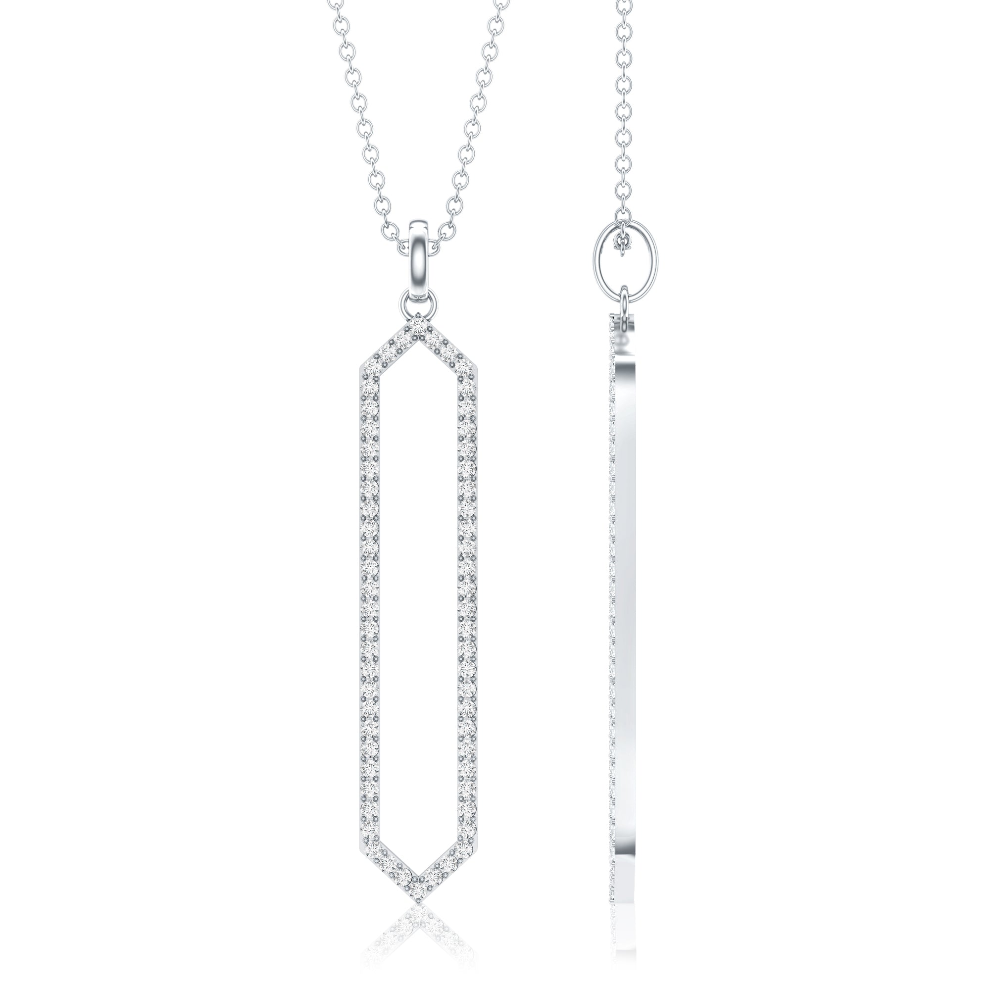 Certified Diamond Geometric Necklace For Women Natural - ( HI-SI ) - Rosec Jewels