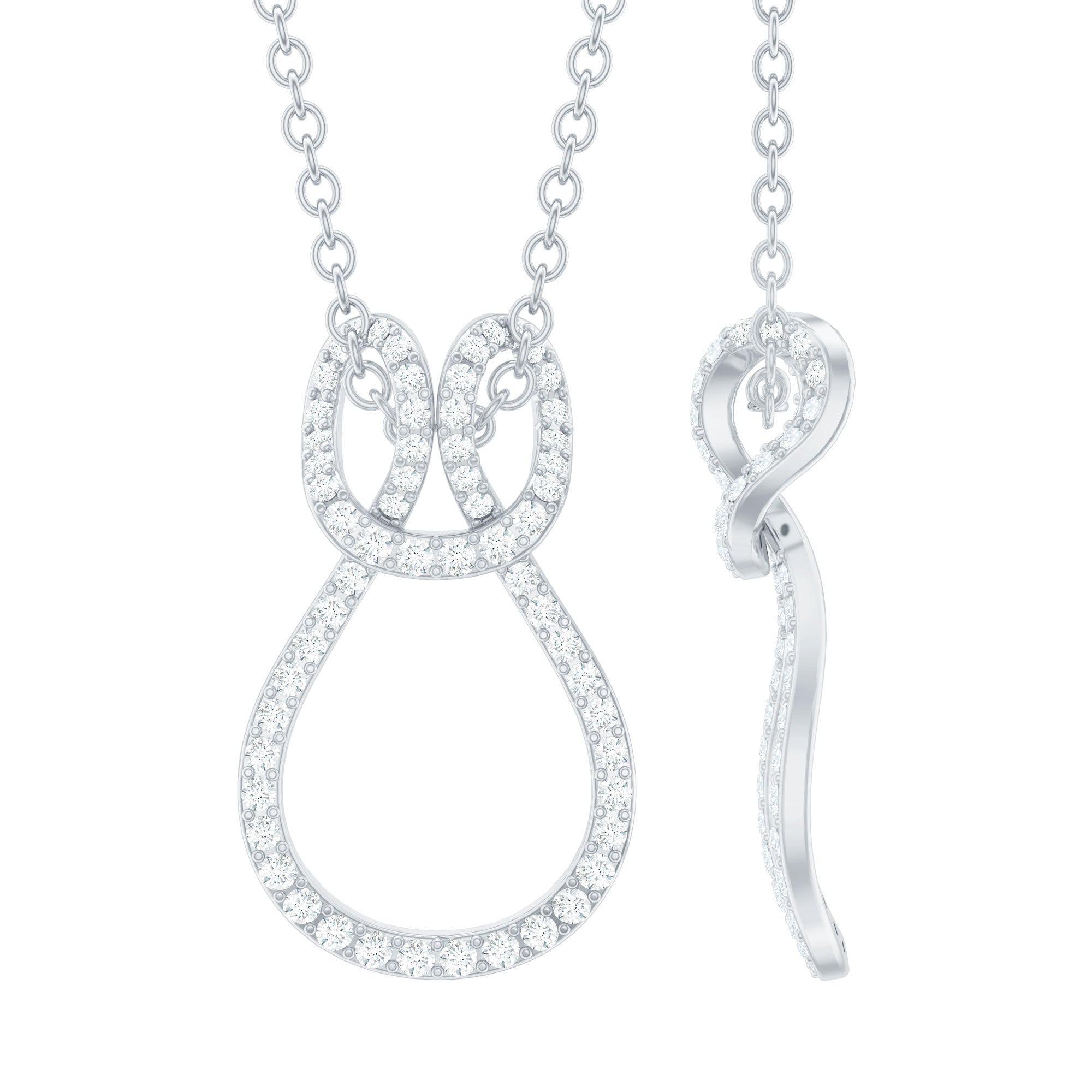 Classic Moissanite Twisted Infinity Pendant Necklace