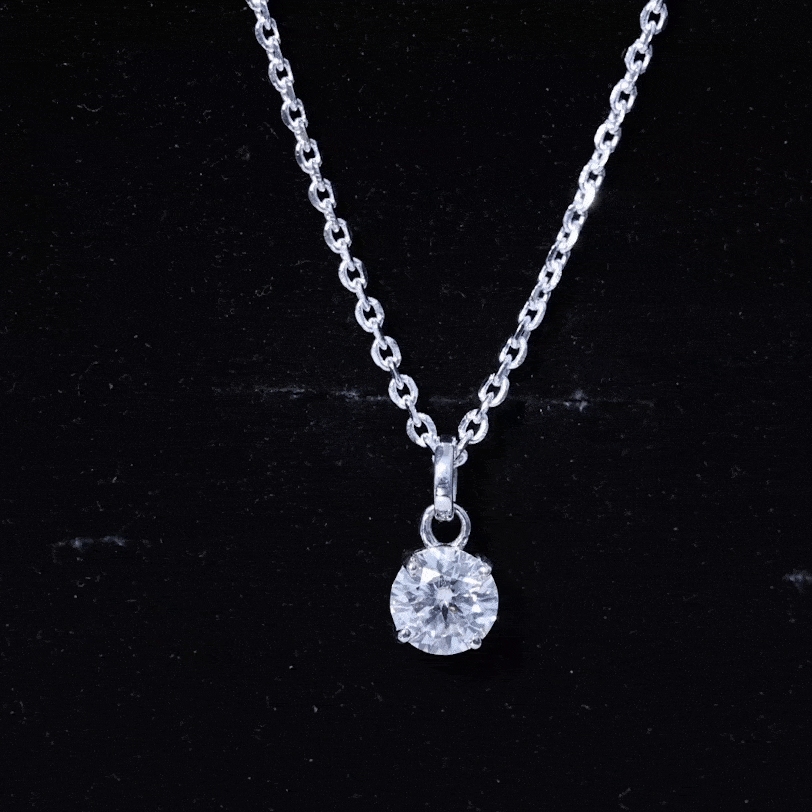 1.36 Carat Round Moissanite Solitaire Pendant Necklace in Prong Setting D-VS1 - Rosec Jewels