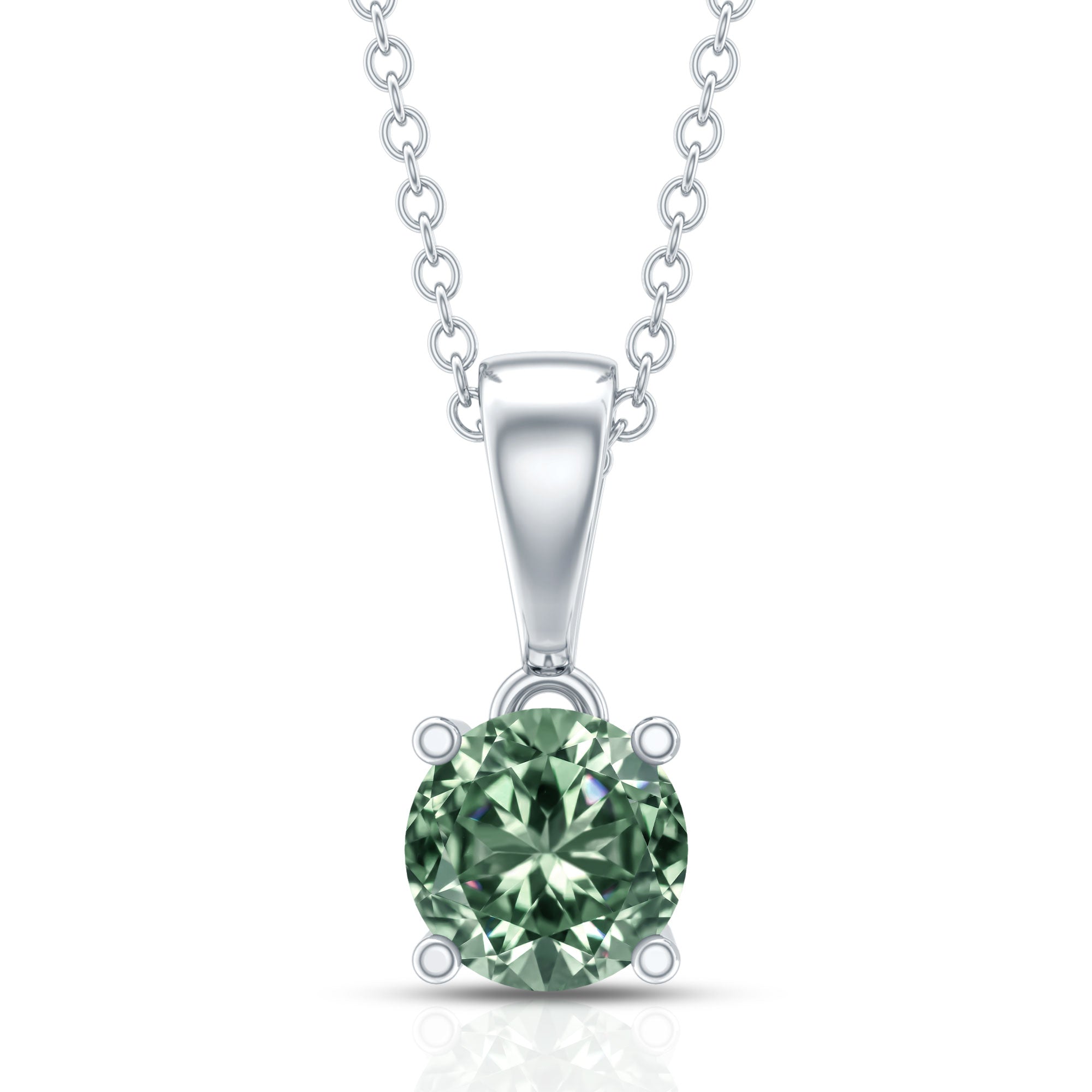 1 Carat Lab Created Vivid Green Diamond Solitaire Pendant with IGI Certificate Vivid Green - VS1 - Rosec Jewels