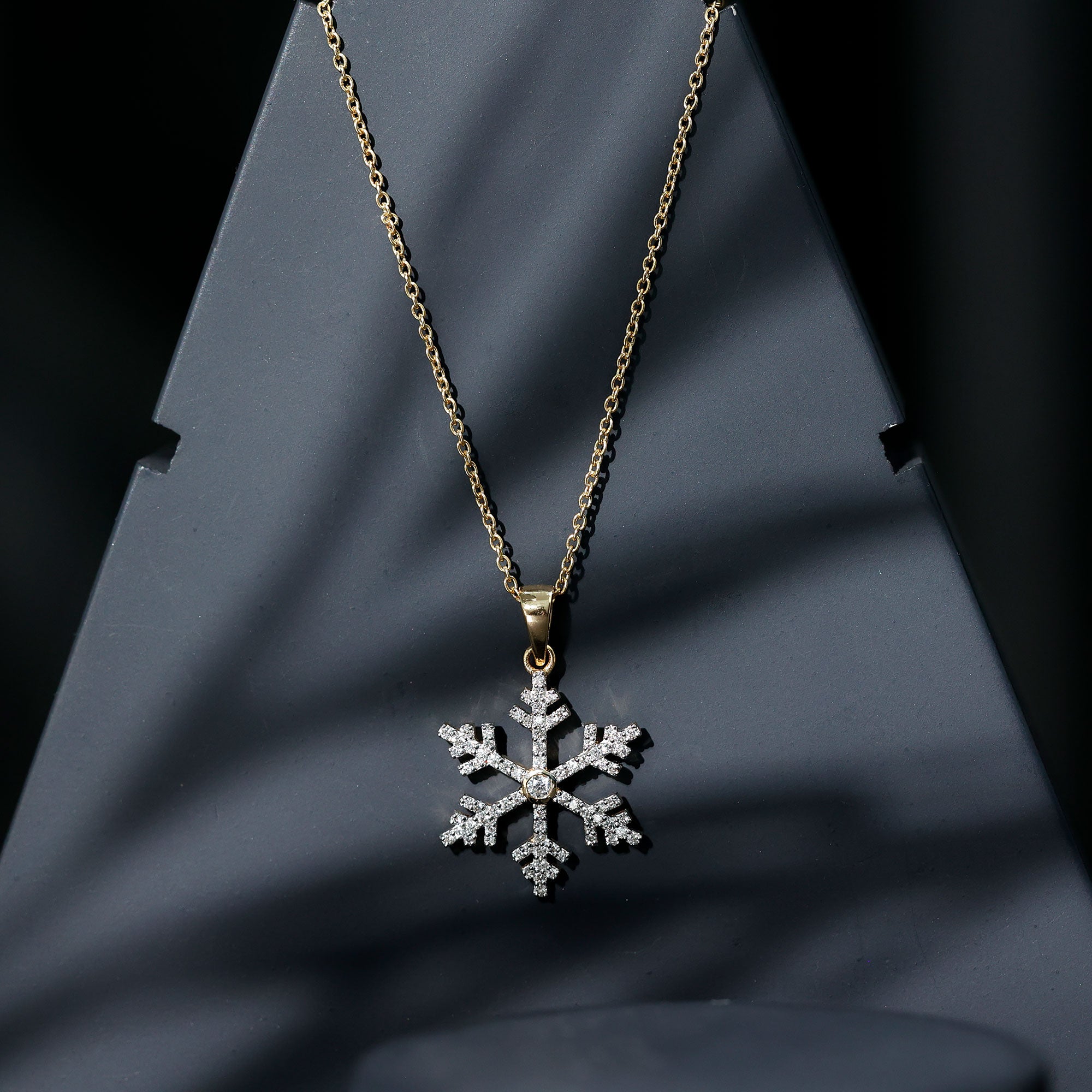 Certified Moissanite Frozen Snowflake Pendant Necklace D-VS1 - Rosec Jewels