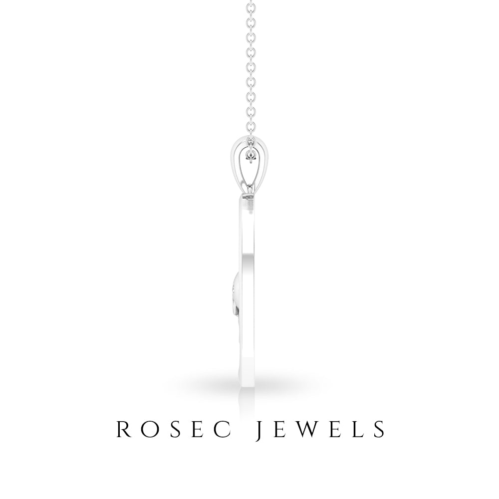 Rosec Jewels-Diamond and Gold Heart Elephant Pendant Necklace