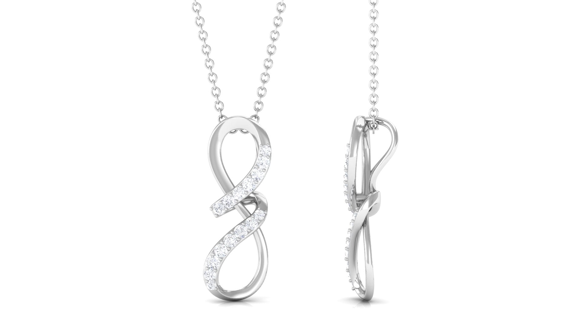 Rosec Jewels-Two Tone Diamond Infinity Twisted Pendant