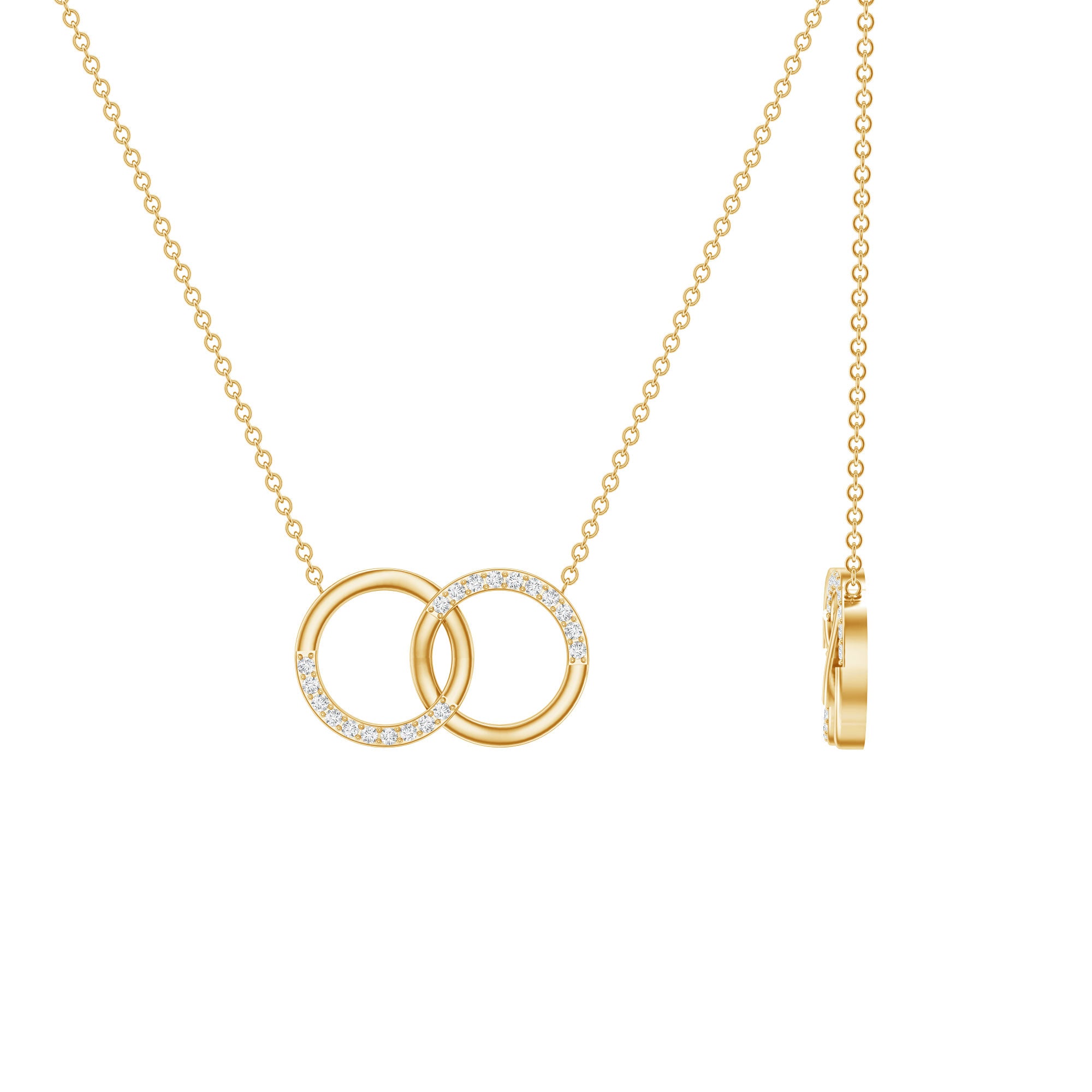 Certified Diamond Circle Pendant Necklace Lab - ( EF-VS ) - Rosec Jewels
