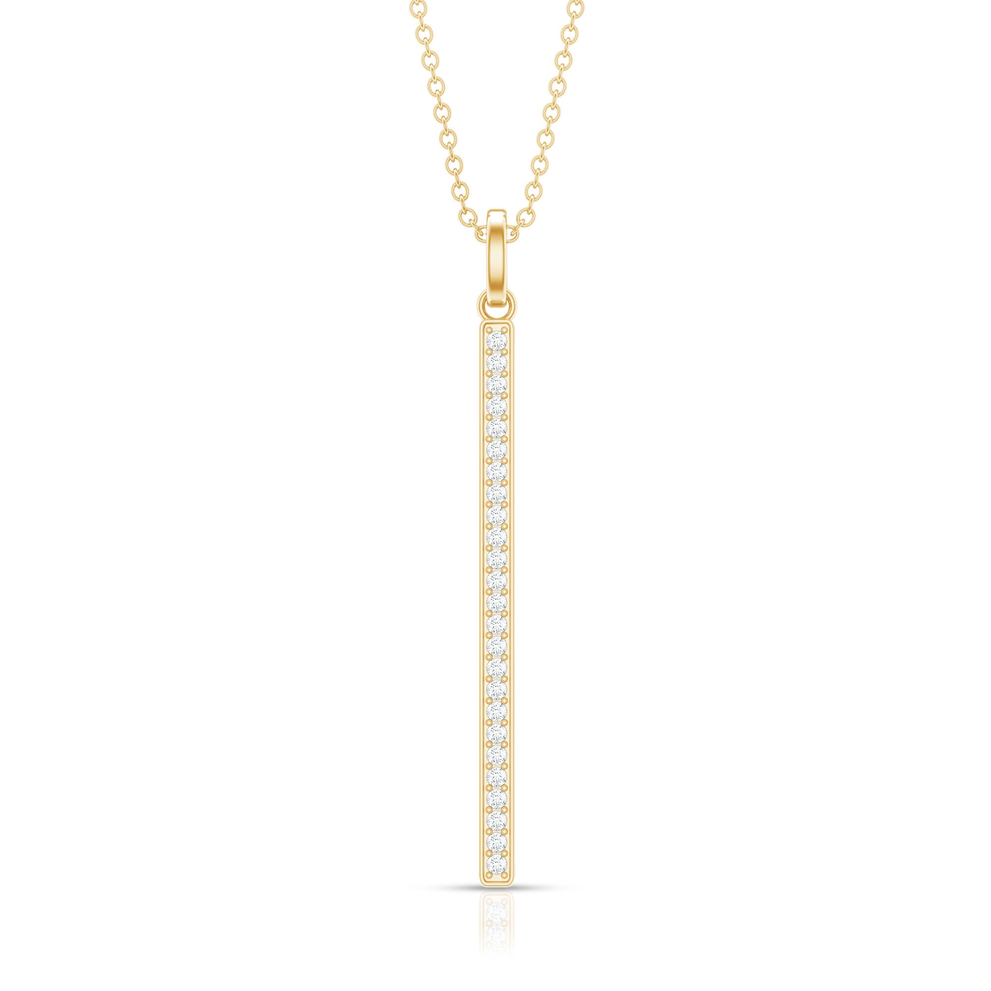 Rosec Jewels-1/4 CT Diamond Vertical Bar Drop Pendant