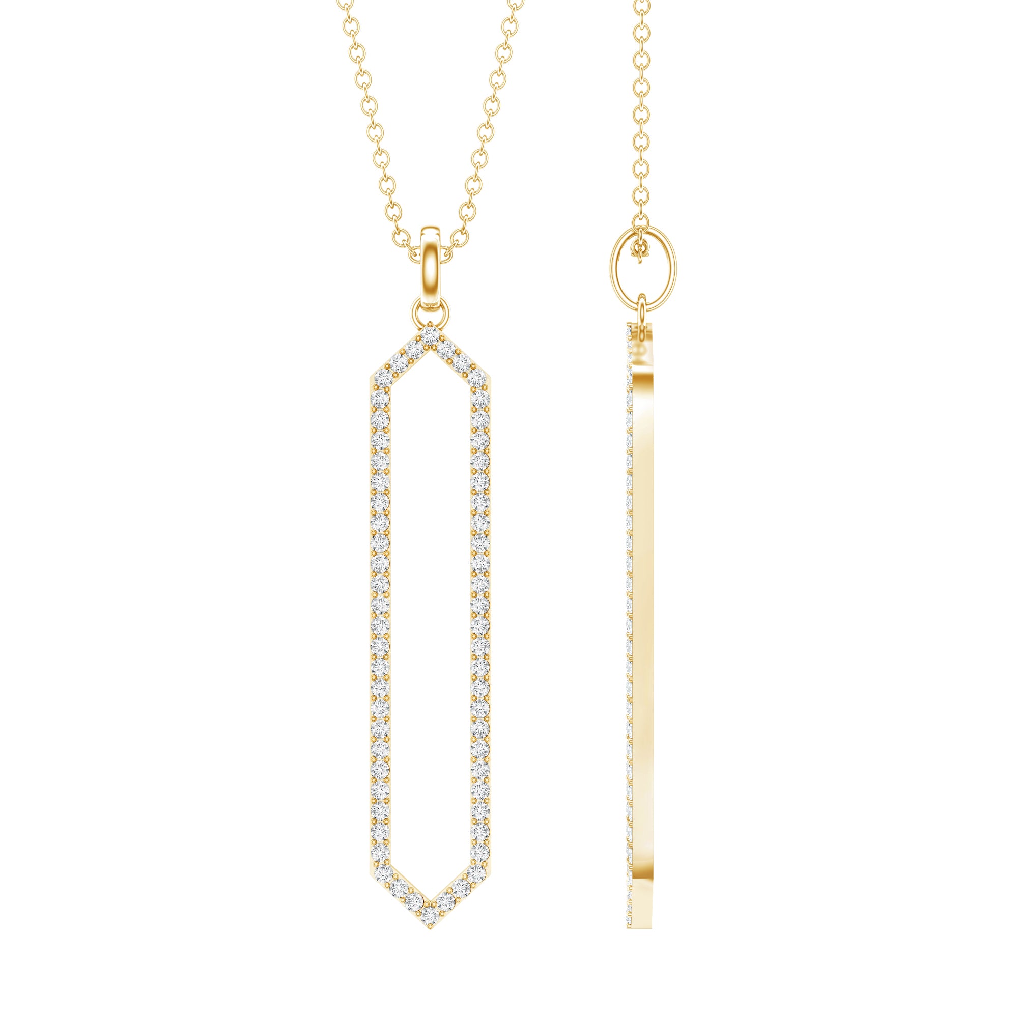 Certified Diamond Geometric Necklace For Women Lab - ( EF-VS ) - Rosec Jewels
