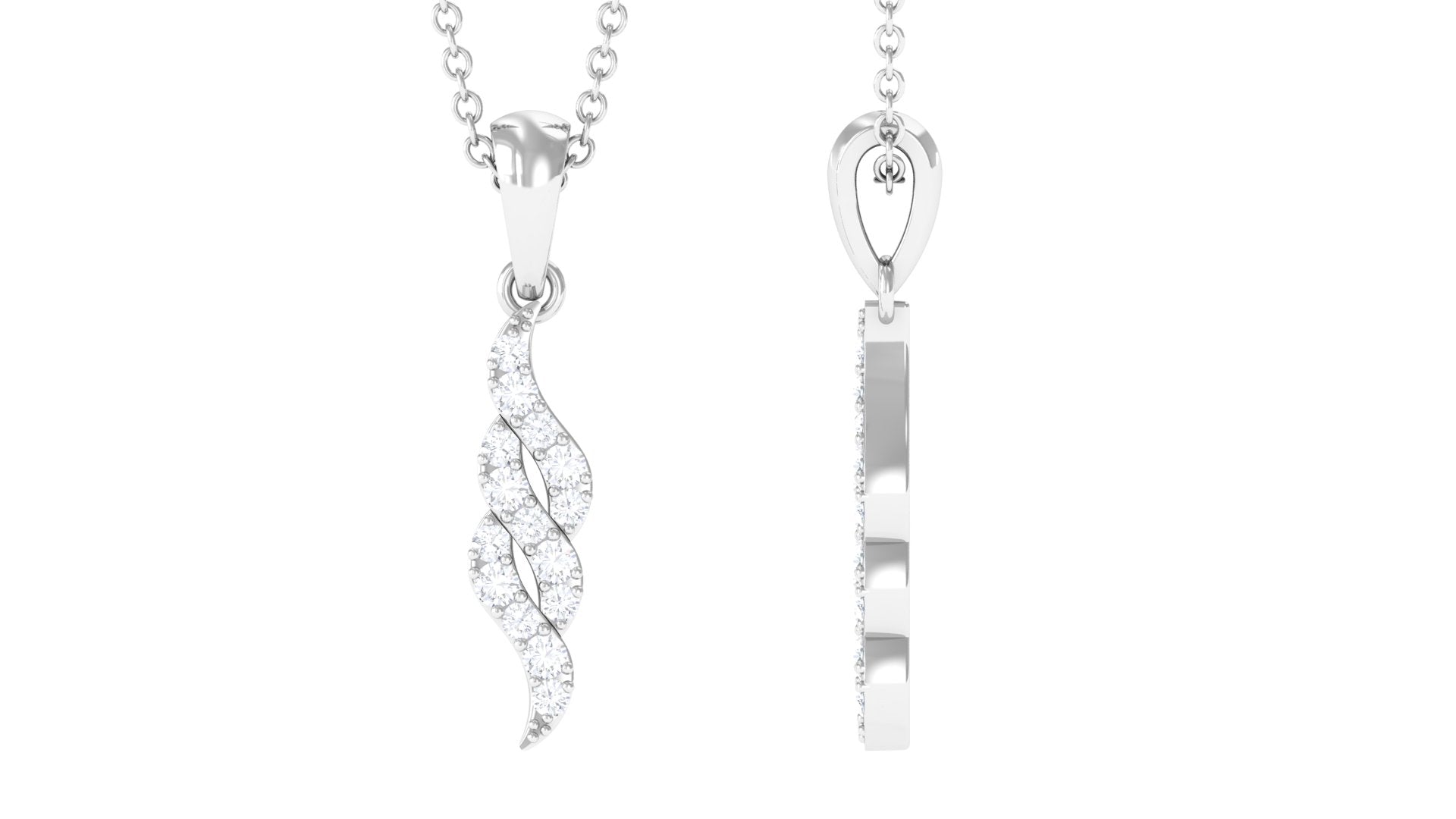 Rosec Jewels-1/4 CT Diamond Contemporary Pendant Necklace in Gold