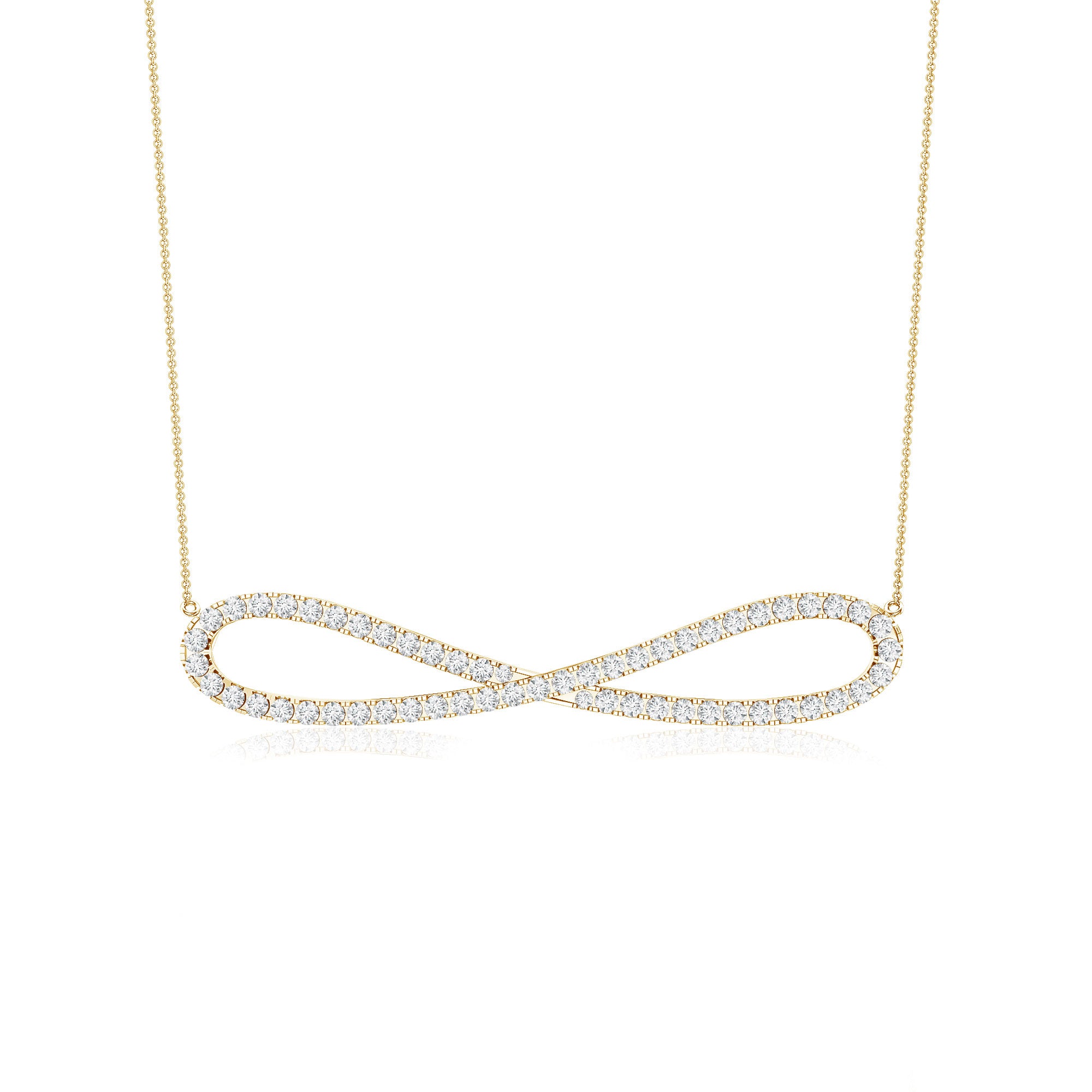 Diamond Sideway Infinity Pendant Necklace Lab - ( EF-VS ) - Rosec Jewels