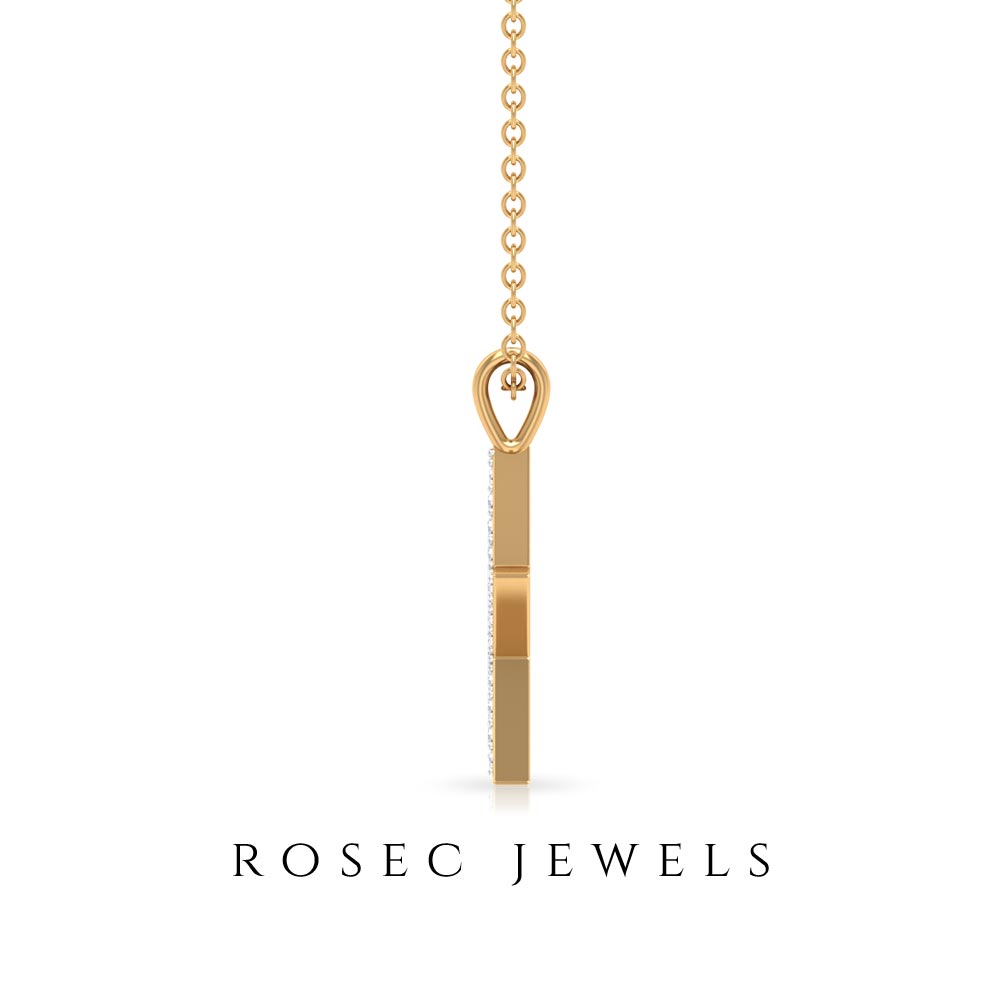 Rosec Jewels-Star Diamond Cluster Pendant Necklace in Pave Setting