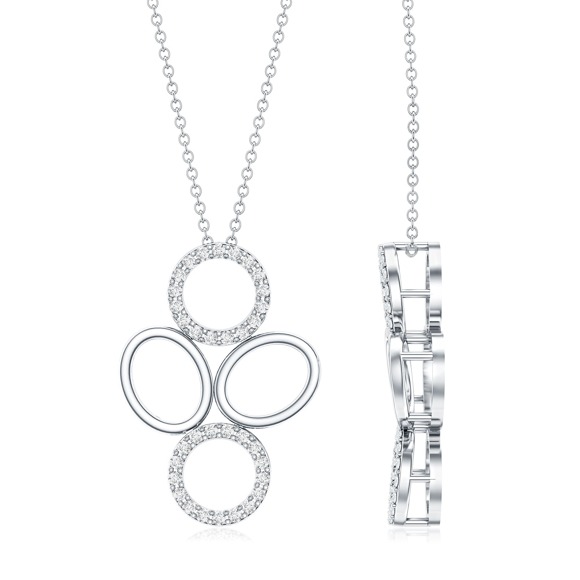 Certified Diamond Contemporary Necklace For Her Lab - ( EF-VS ) - Rosec Jewels