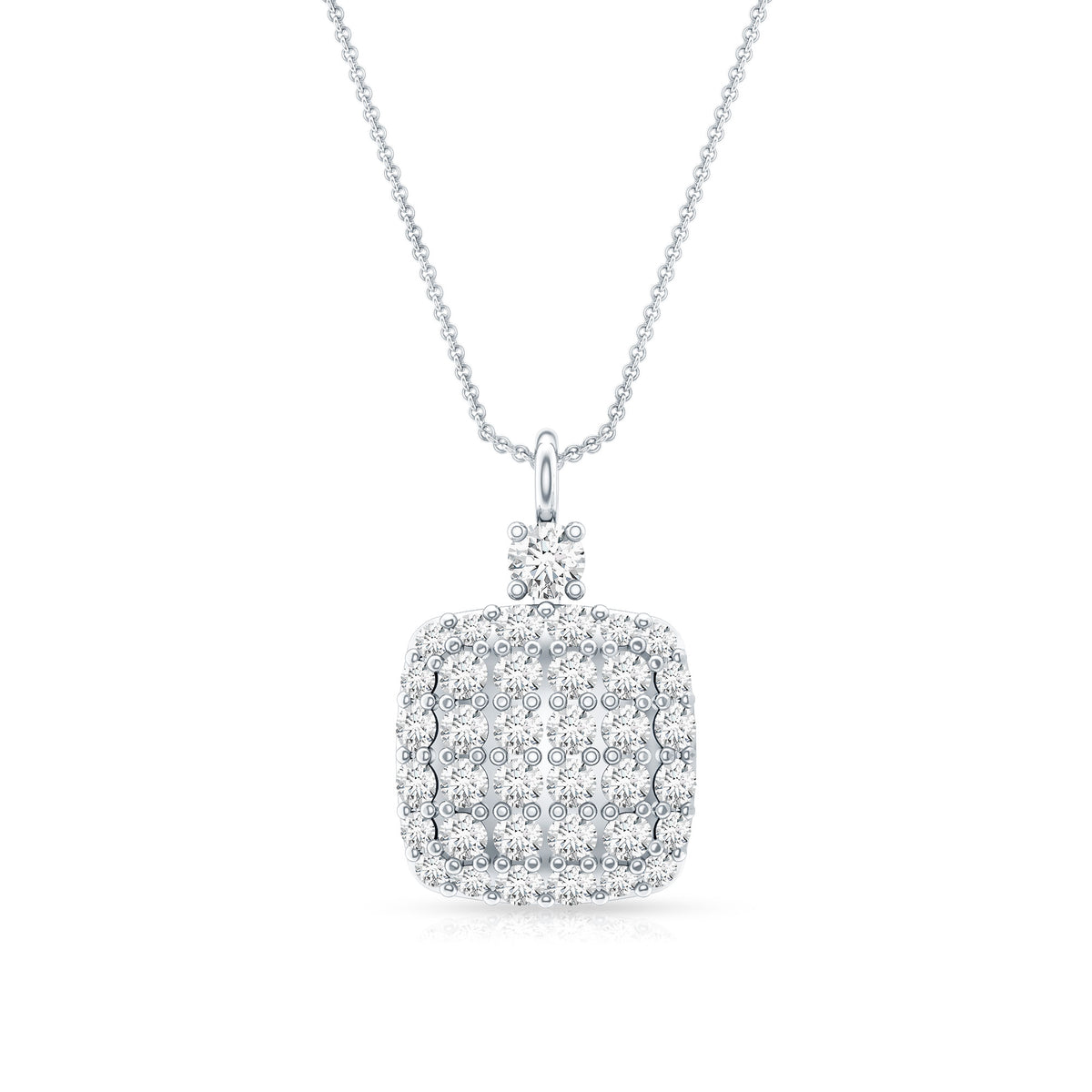 Certified Brilliant Cut Diamond Pendant Necklace Lab - ( EF-VS ) - Rosec Jewels