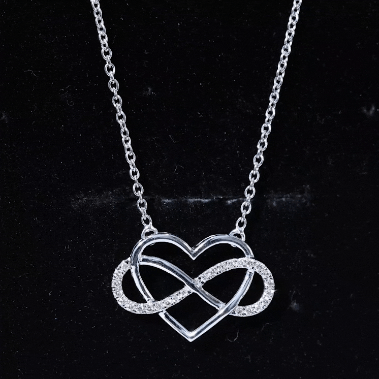 Certified Diamond Infinity Heart Necklace Lab - ( EF-VS ) - Rosec Jewels