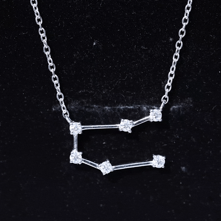 Certified Moissanite Gemini Constellation Necklace D-VS1 - Rosec Jewels