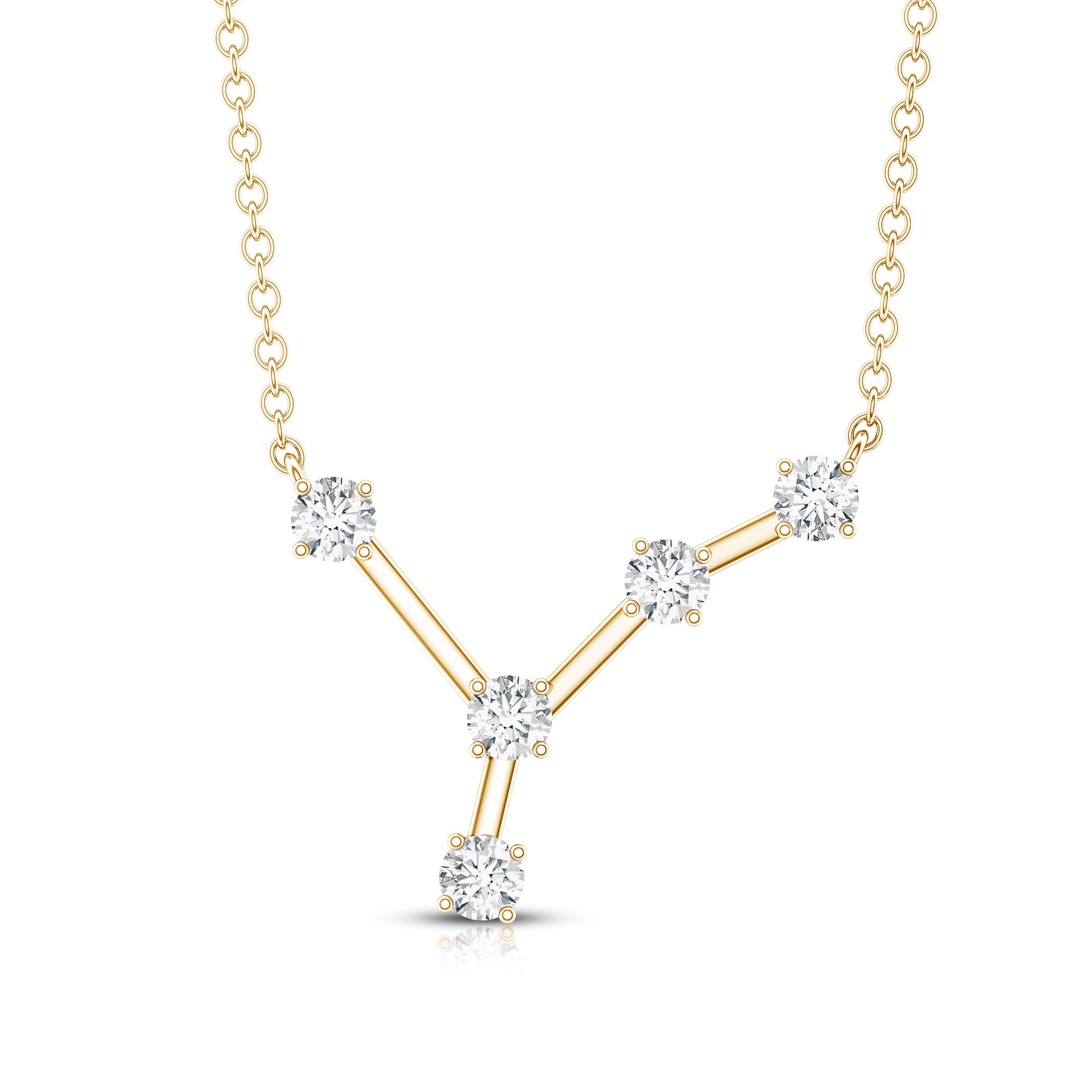 Natural Diamond Zodiac Cancer Constellation Necklace for Women Natural - ( HI-SI ) - Rosec Jewels