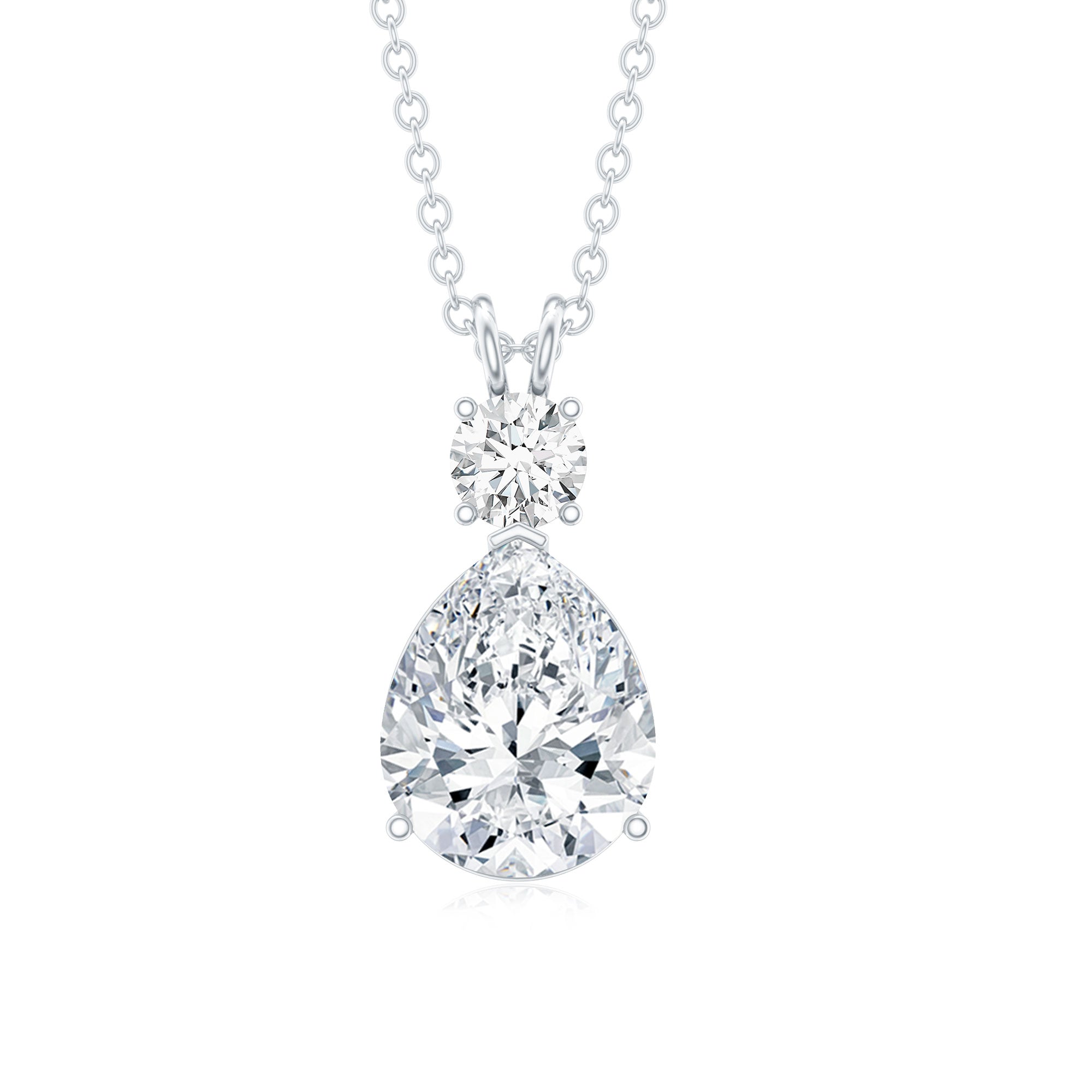 Certified Moissanite Teardrop Pendant Necklace D-VS1 - Rosec Jewels