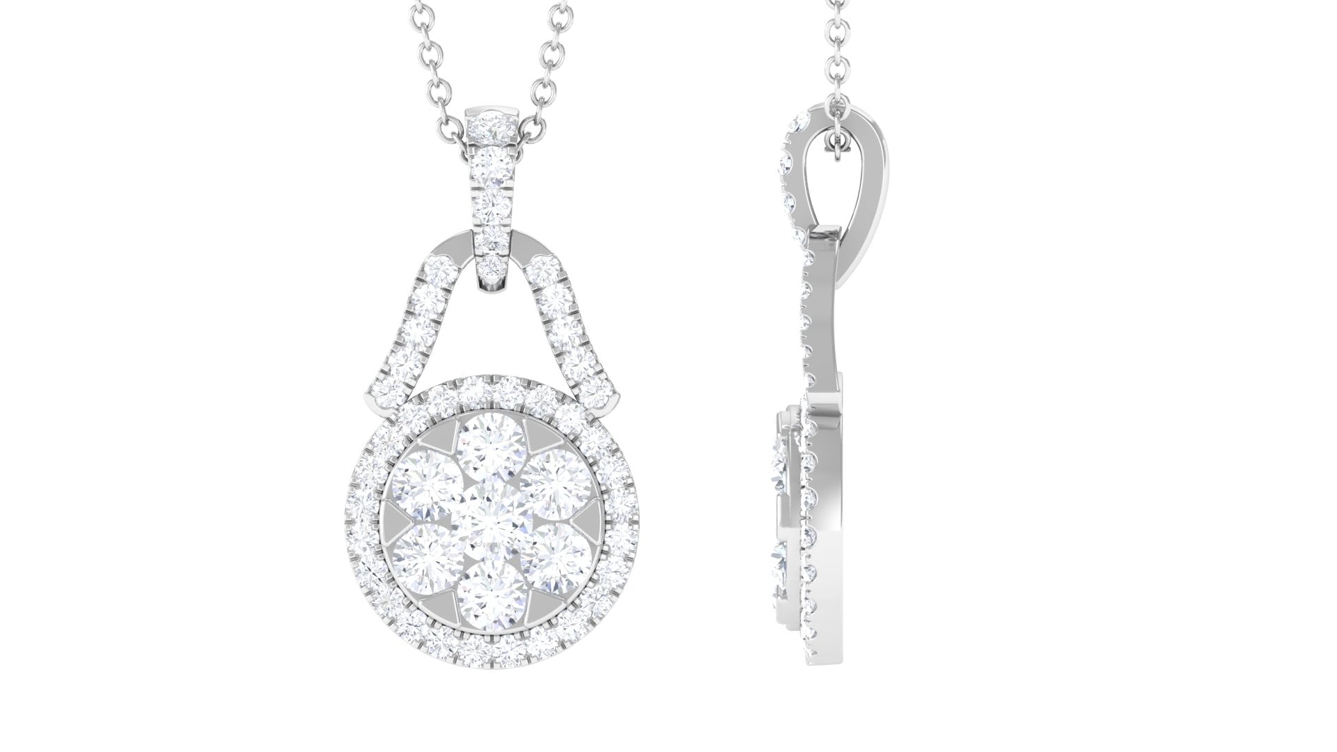 1.25 CT Certified Moissanite Modern Drop Pendant Necklace