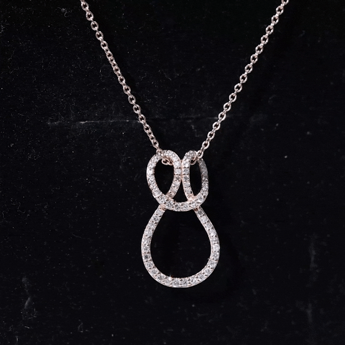 Certified Lab Grown Diamond Infinity Love Knot Necklace For Her Lab - ( EF-VS ) - Rosec Jewels