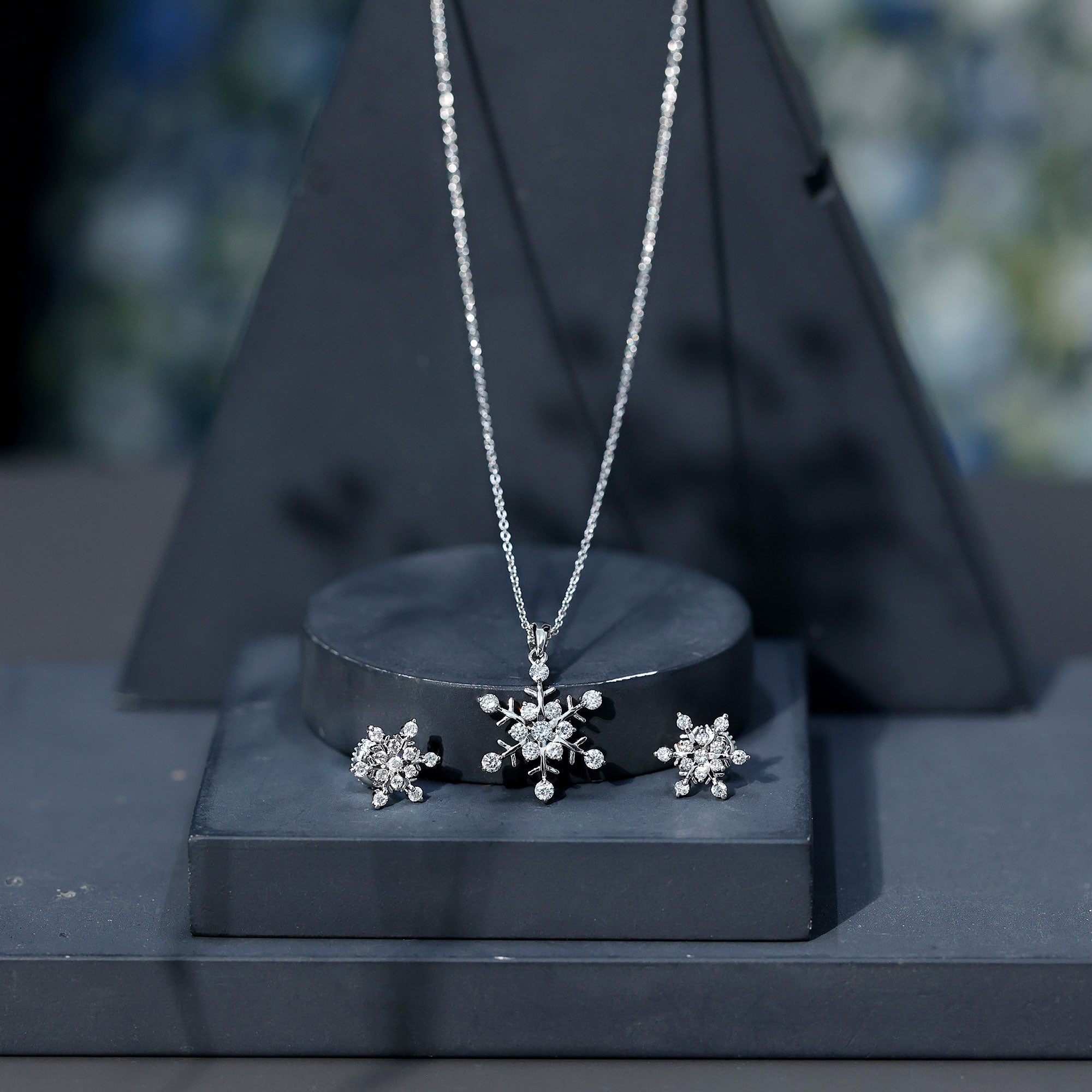 Certified Lab Grown Diamond Snowflake Jewelry Set Lab - ( EF-VS ) - Rosec Jewels
