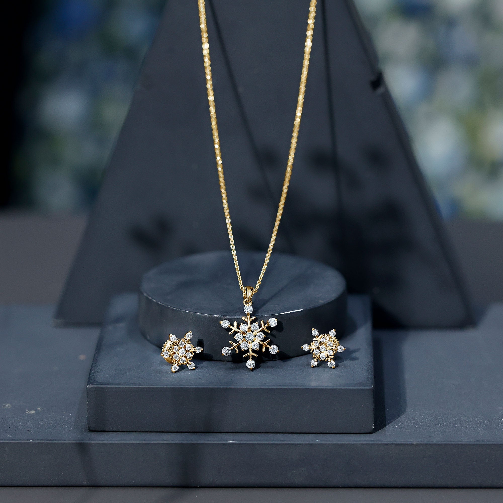 Certified Lab Grown Diamond Snowflake Jewelry Set Lab - ( EF-VS ) - Rosec Jewels