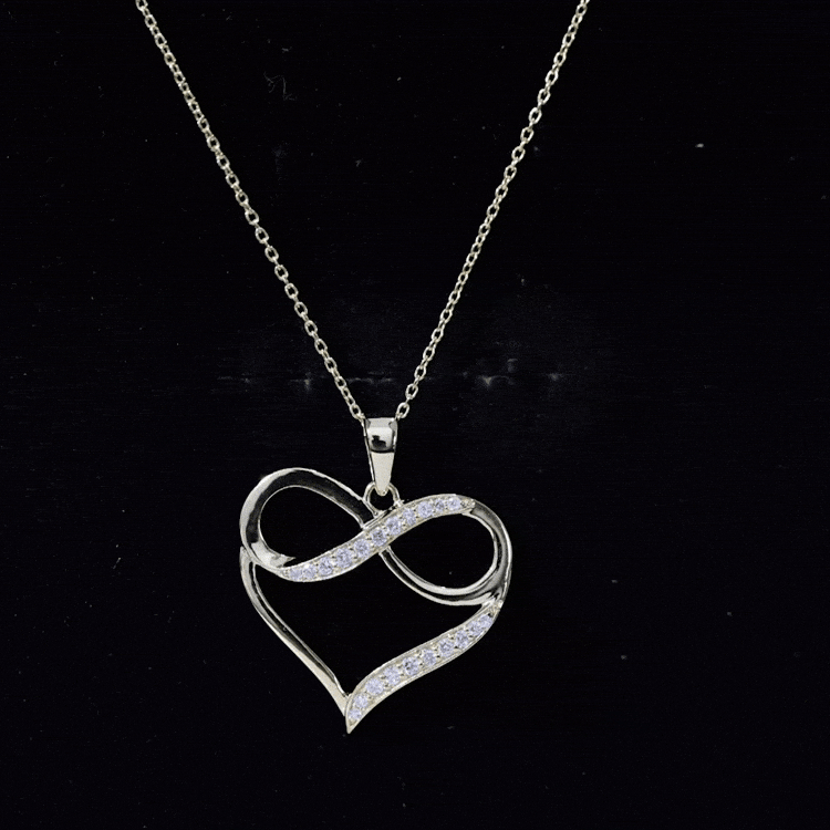 Certified Lab Grown Diamond Infinity Heart Necklace For Women Lab - ( EF-VS ) - Rosec Jewels