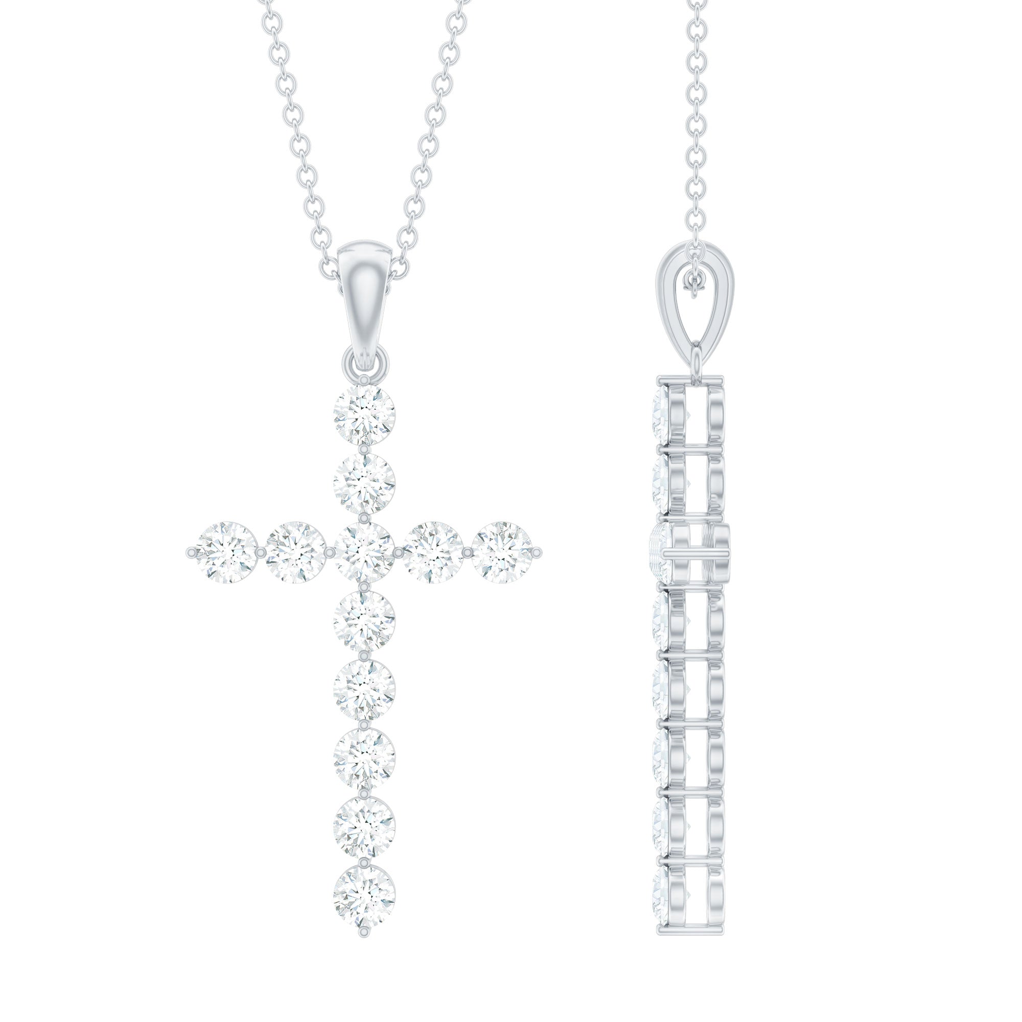Certified Lab Grown Diamond Christian Cross Pendant