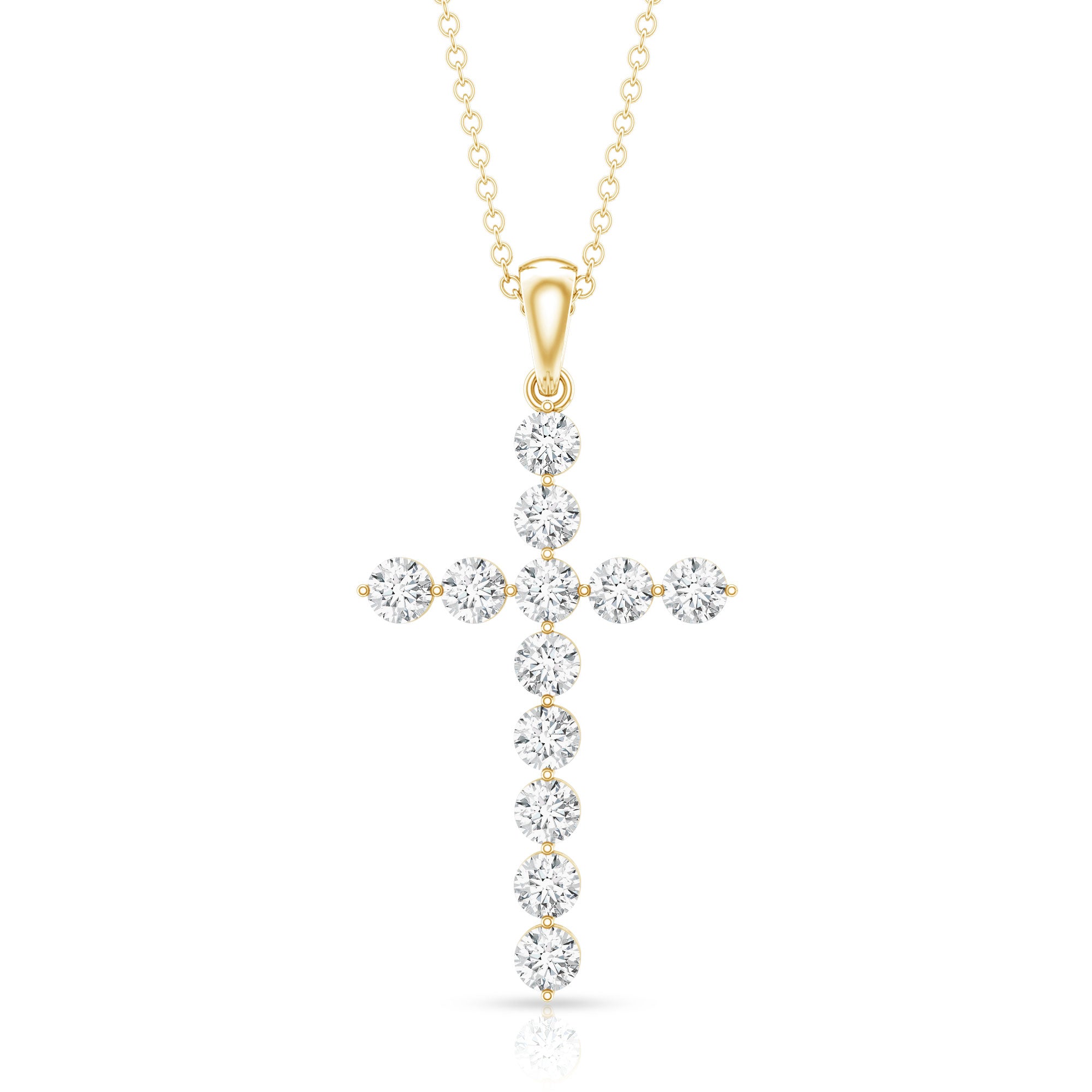 Certified Lab Grown Diamond Christian Cross Pendant Lab - ( EF-VS ) - Rosec Jewels