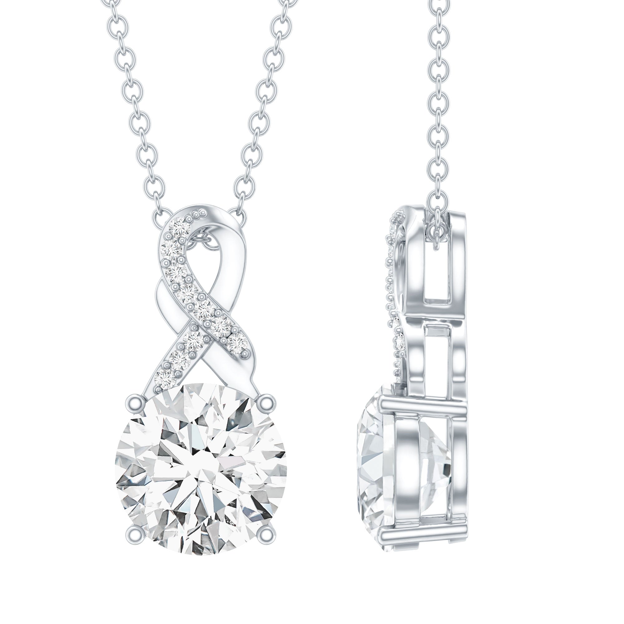 8 MM Lab Grown Diamond Infinity Pendant Necklace