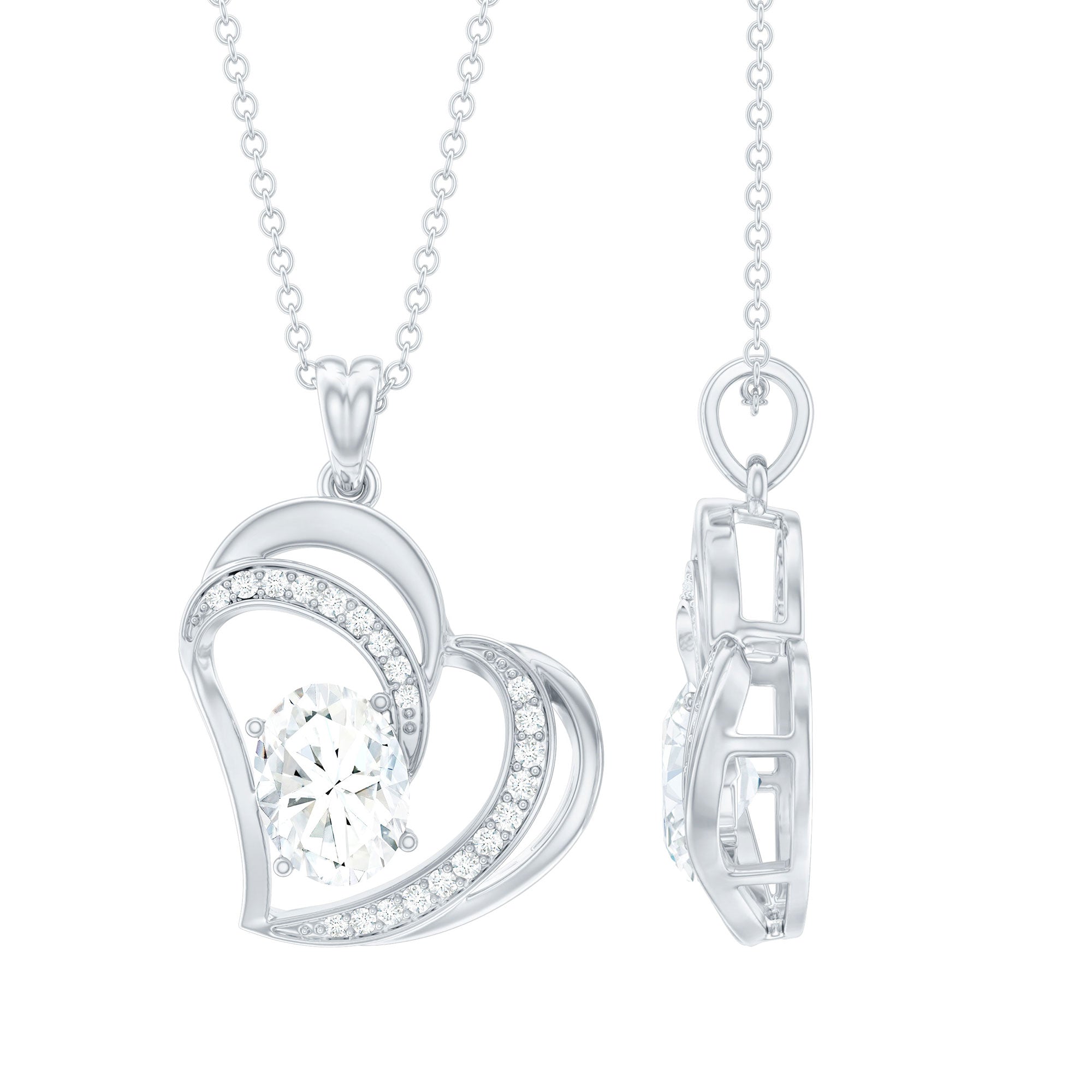 Lab Grown Diamond Heart Designer Necklace for Women