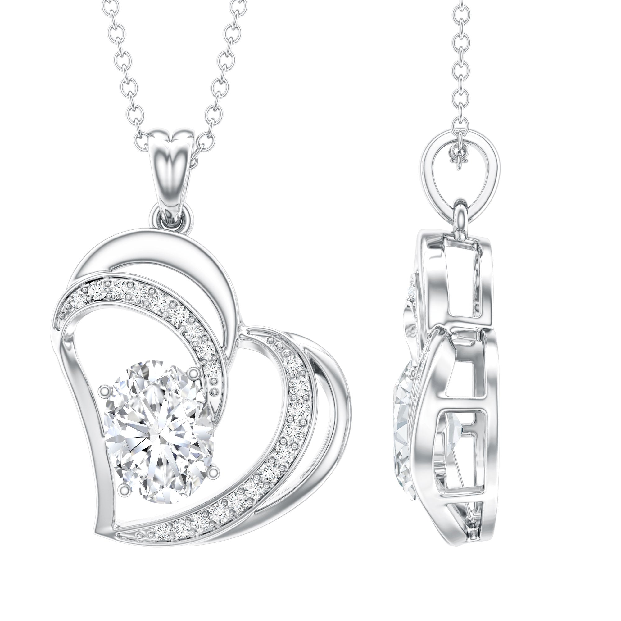 Lab Grown Diamond Heart Designer Necklace for Women