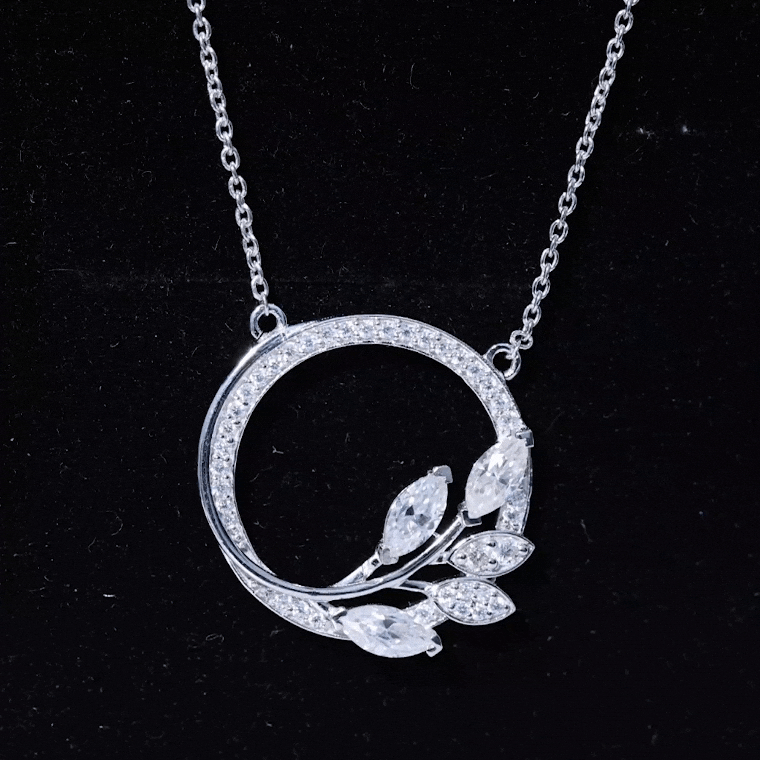 Nature Inspired Lab Grown Diamond Eternity Necklace Lab - ( EF-VS ) - Rosec Jewels