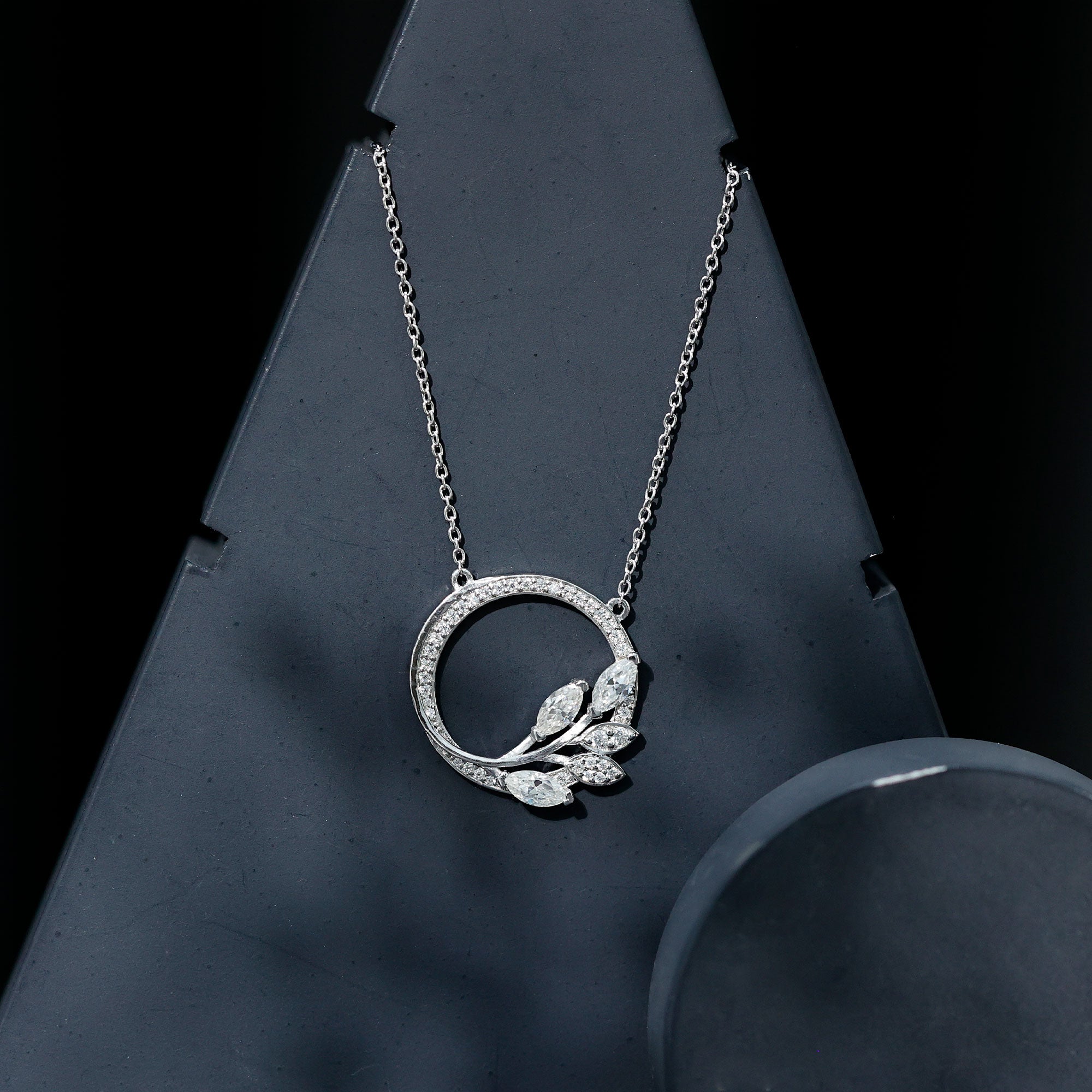 Nature Inspired Lab Grown Diamond Eternity Necklace Lab - ( EF-VS ) - Rosec Jewels