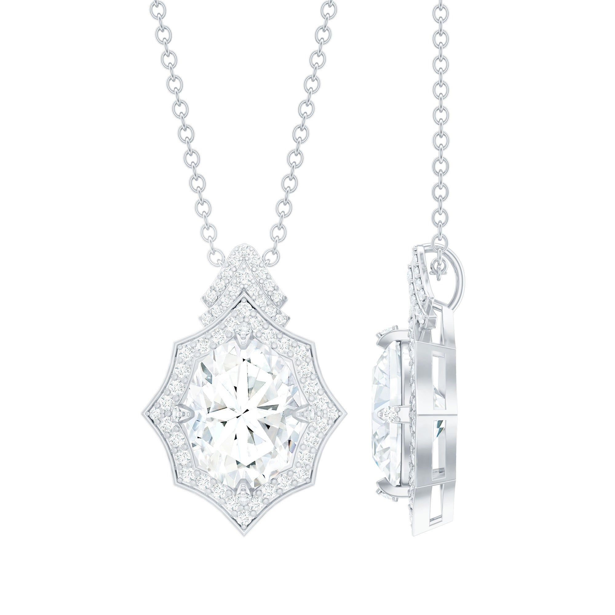 Certified Moissanite Vintage Necklace for Women