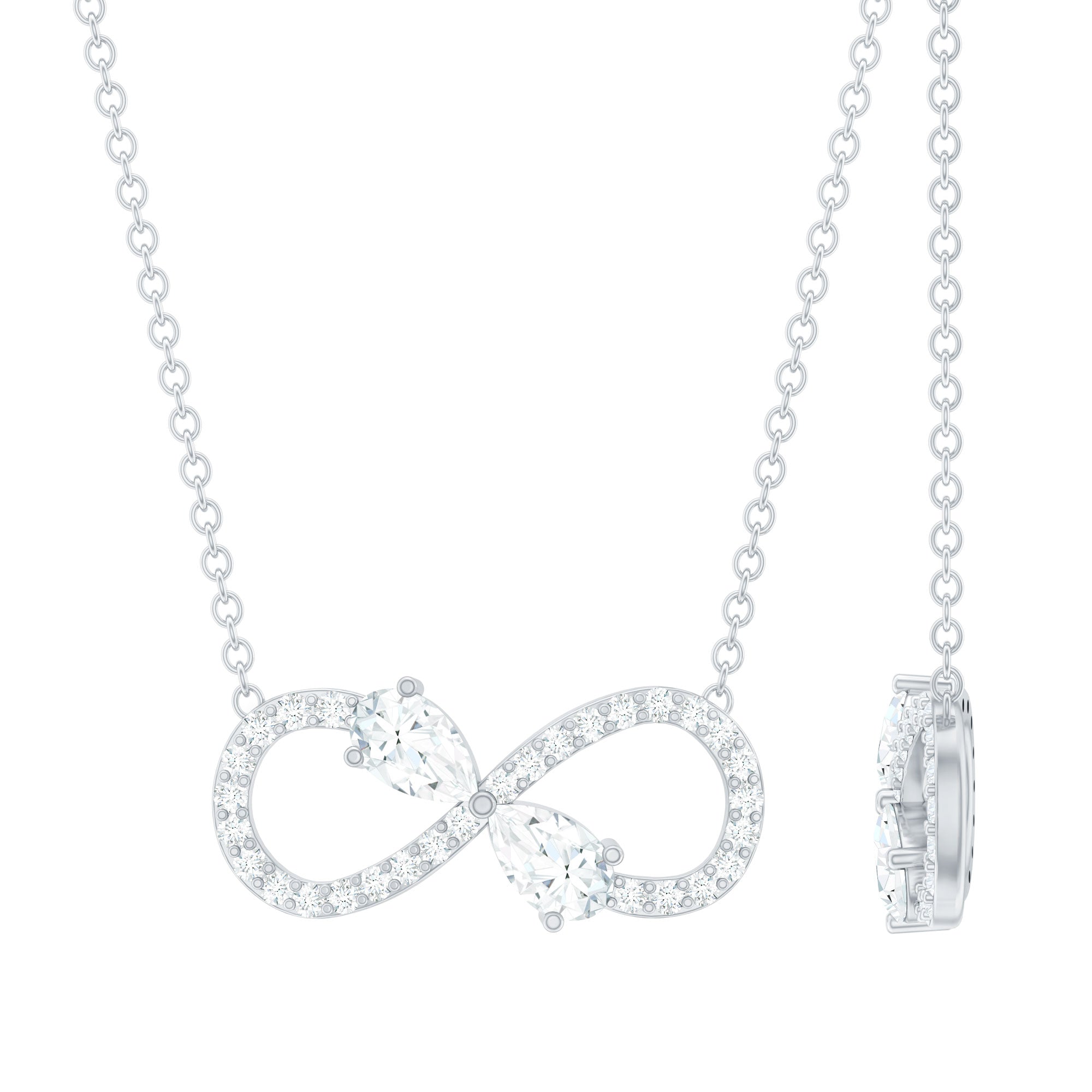 Certified Moissanite Forever Symbol Necklace for Women