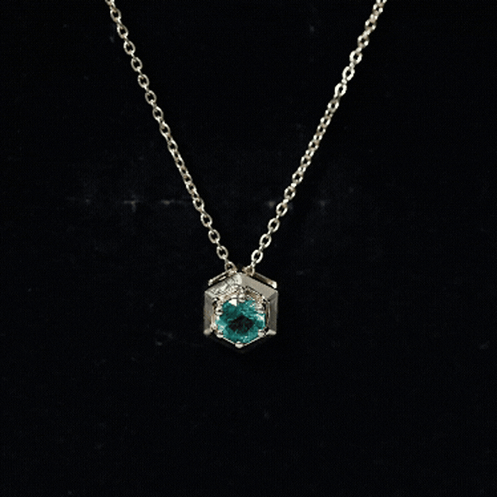 5MM Solitaire Emerald Hexagon Pendant Necklace AAA - Rosec Jewels