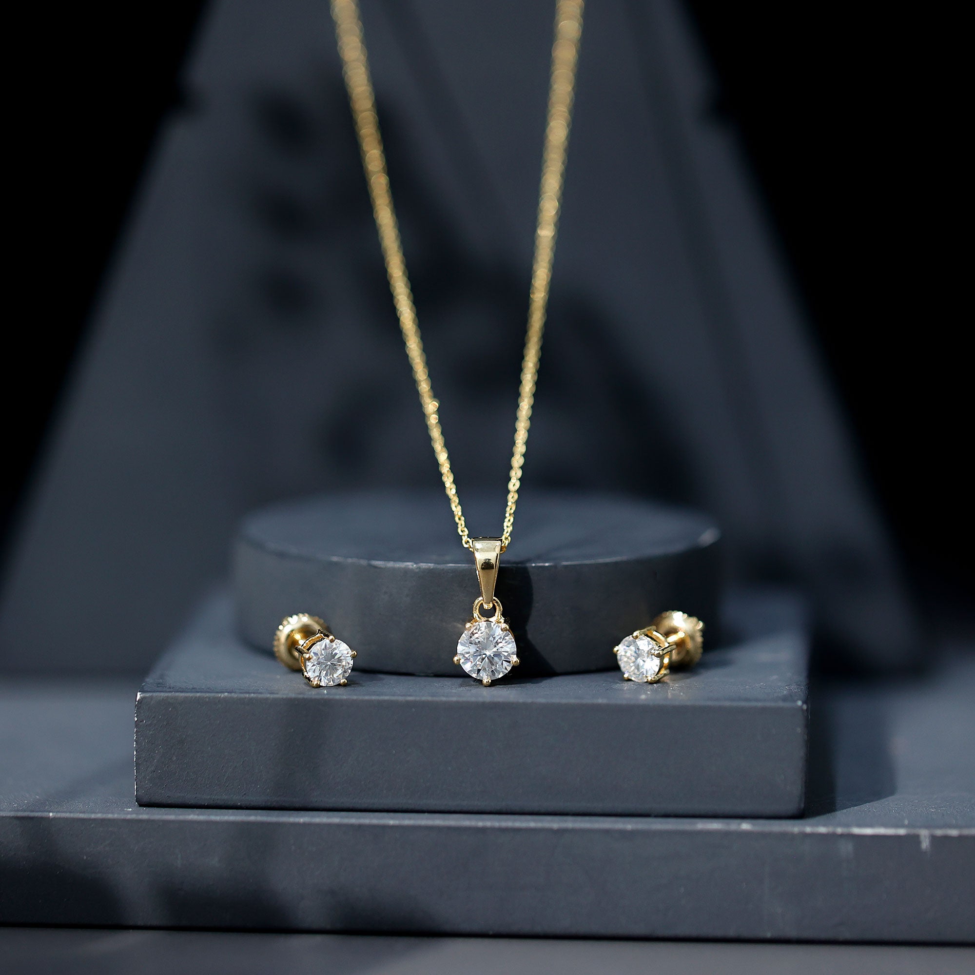 2 CT Round Shape Moissanite Solitaire Jewelry Set D-VS1 - Rosec Jewels