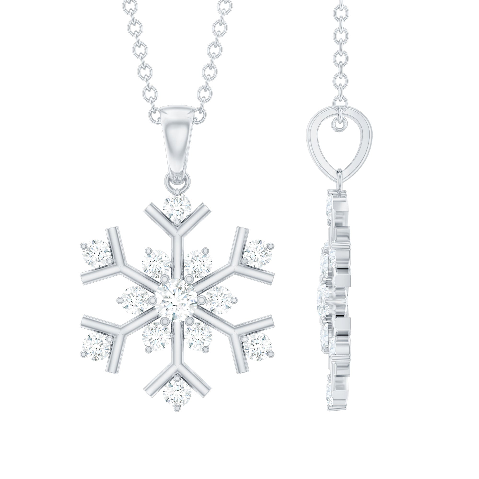 Certified Natural Diamond Christmas Necklace With Chain