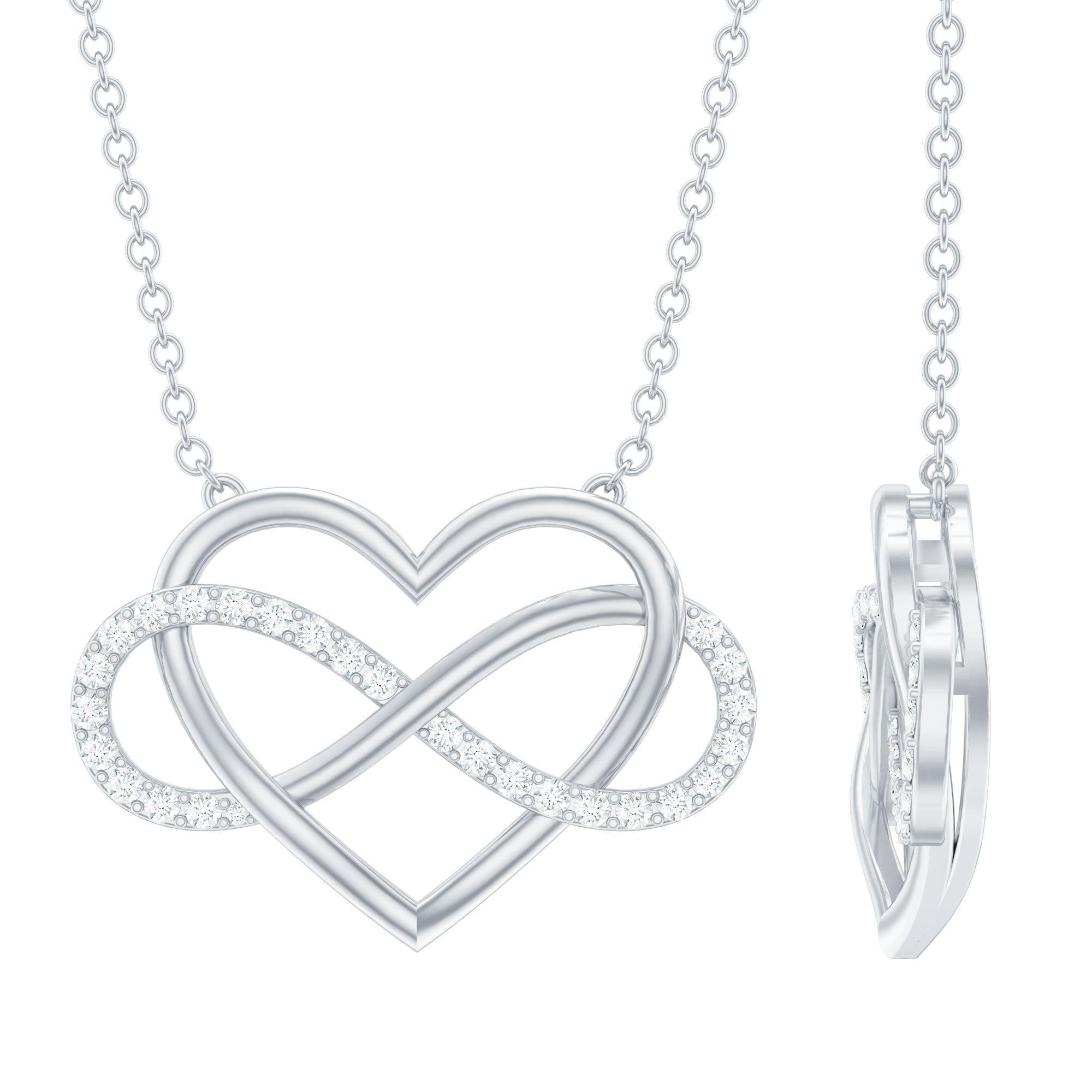 Certified Diamond Infinity Heart Necklace
