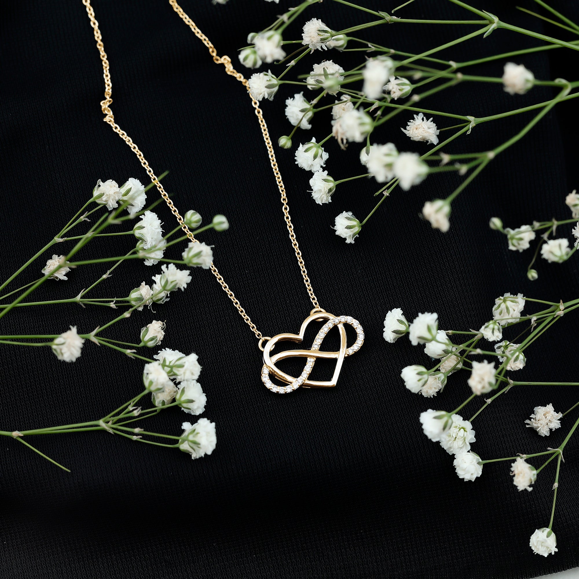 Certified Diamond Infinity Heart Necklace Natural - ( HI-SI ) - Rosec Jewels