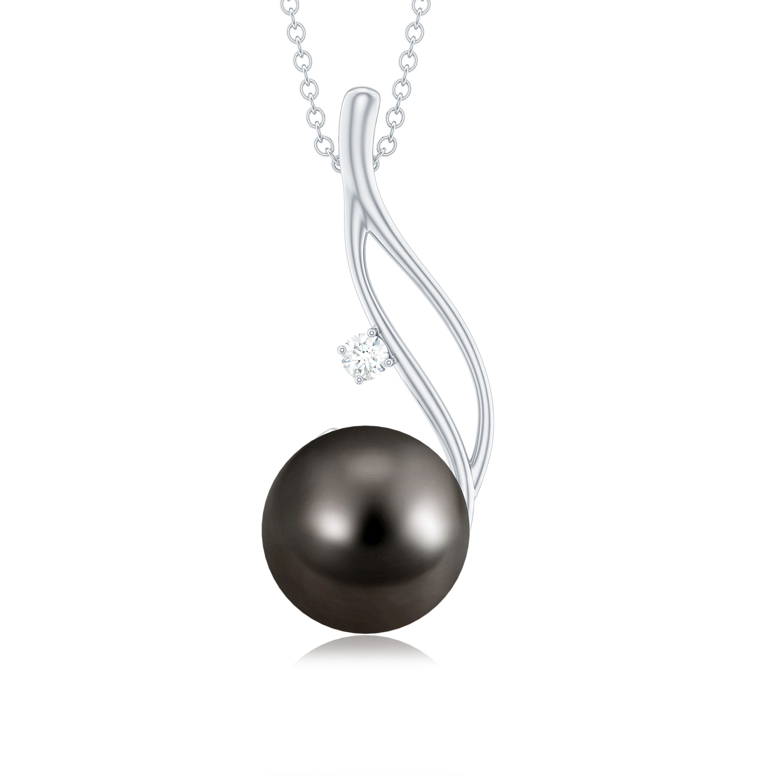10MM Tahitian Pearl Drop Pendant with Hidden Bail AAA - Rosec Jewels