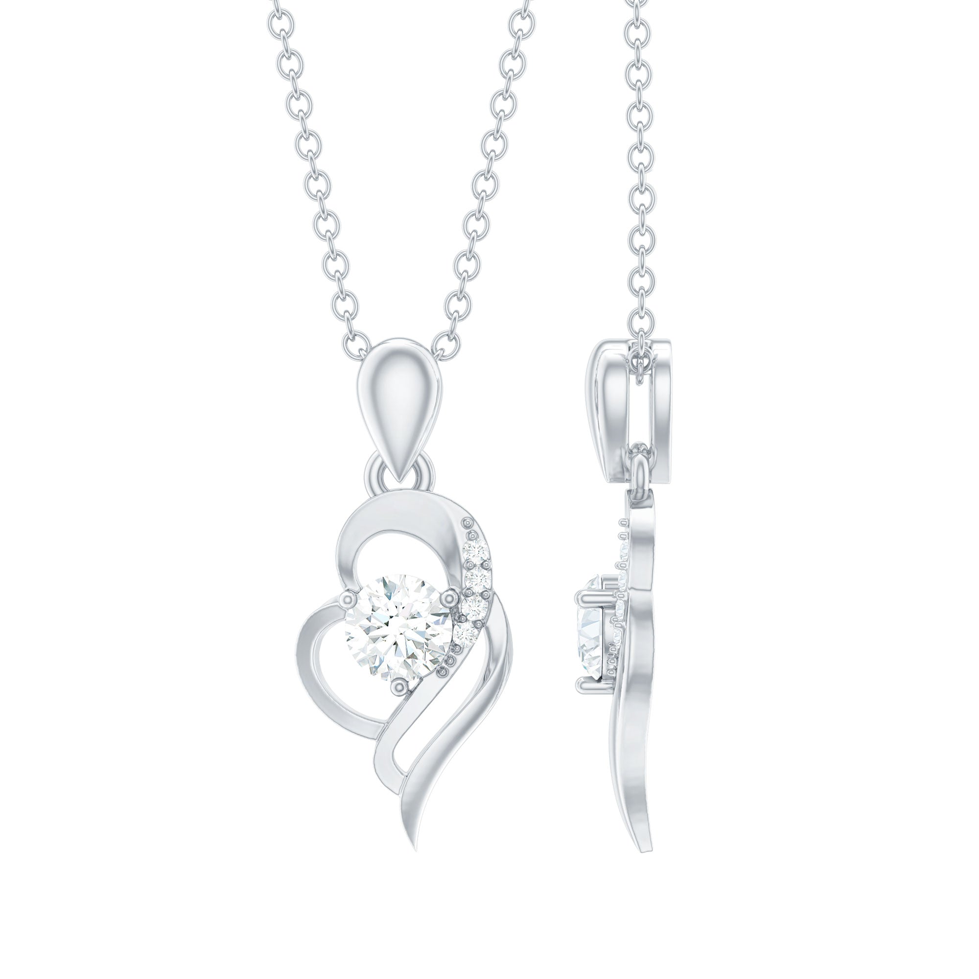 Heart Necklace with Lab Grown Diamond