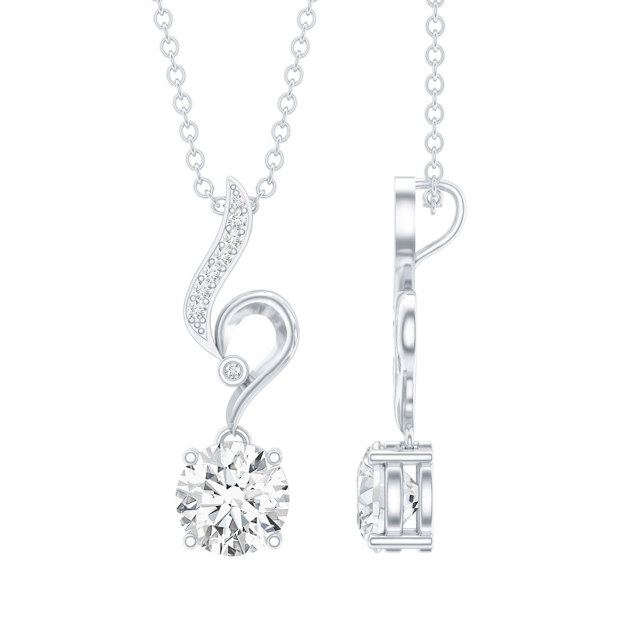Certified Lab Grown Diamond Solitaire Wedding Necklace