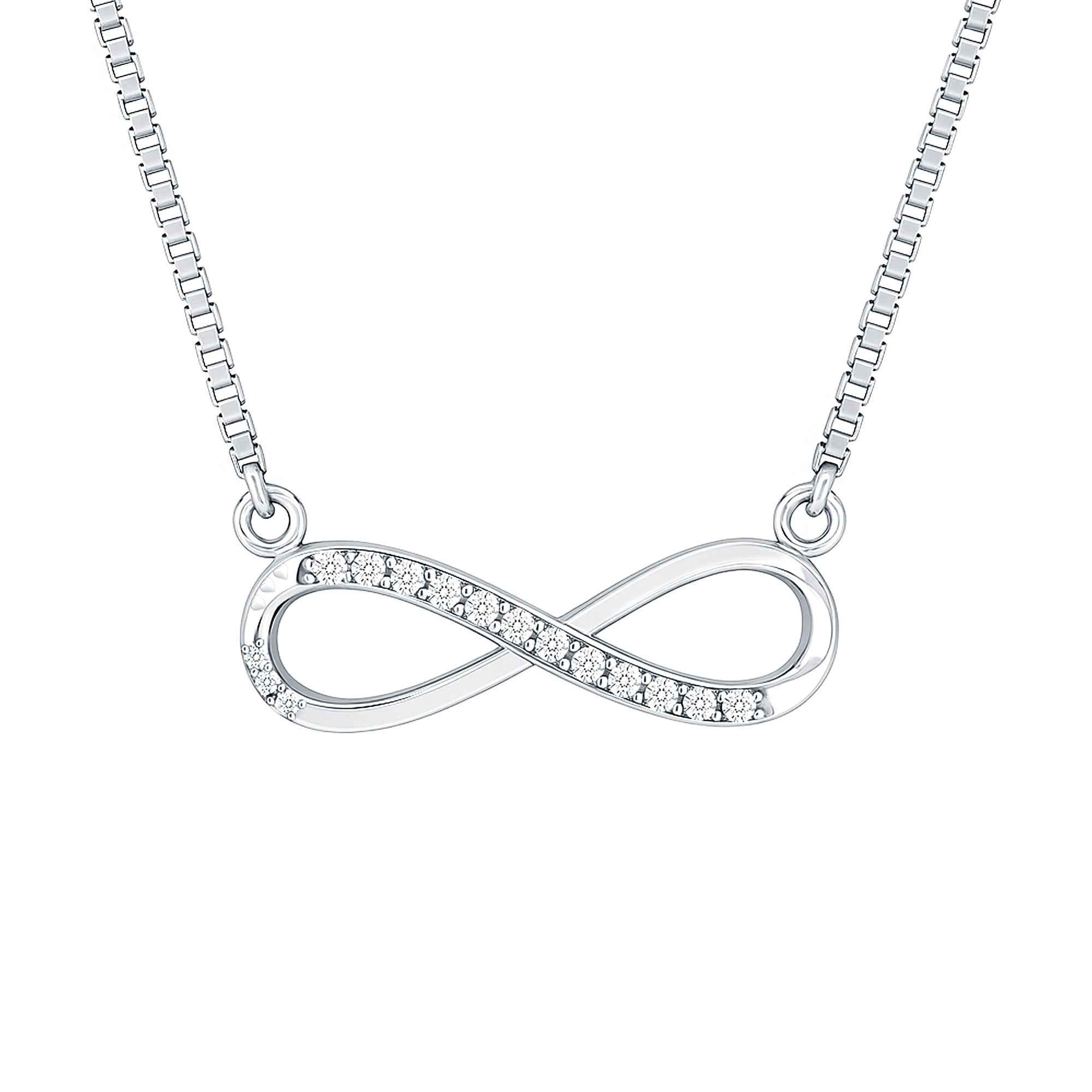 Rosec Jewels-Certified Cubic Zirconia Infinity Necklace in Sterling Silver