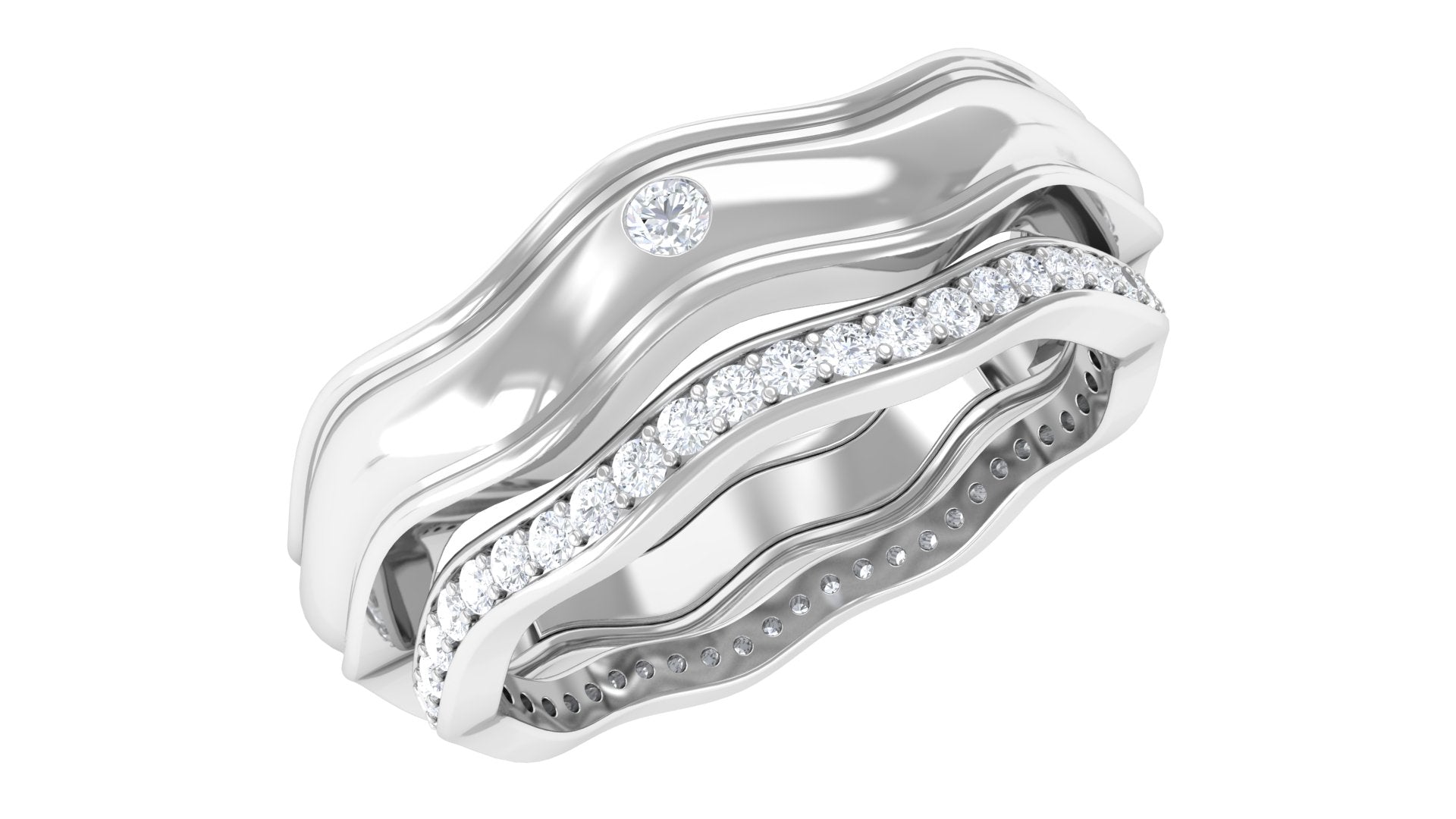 1/4 CT Diamond Couple Band Ring Set for Him and Her in Other Setting