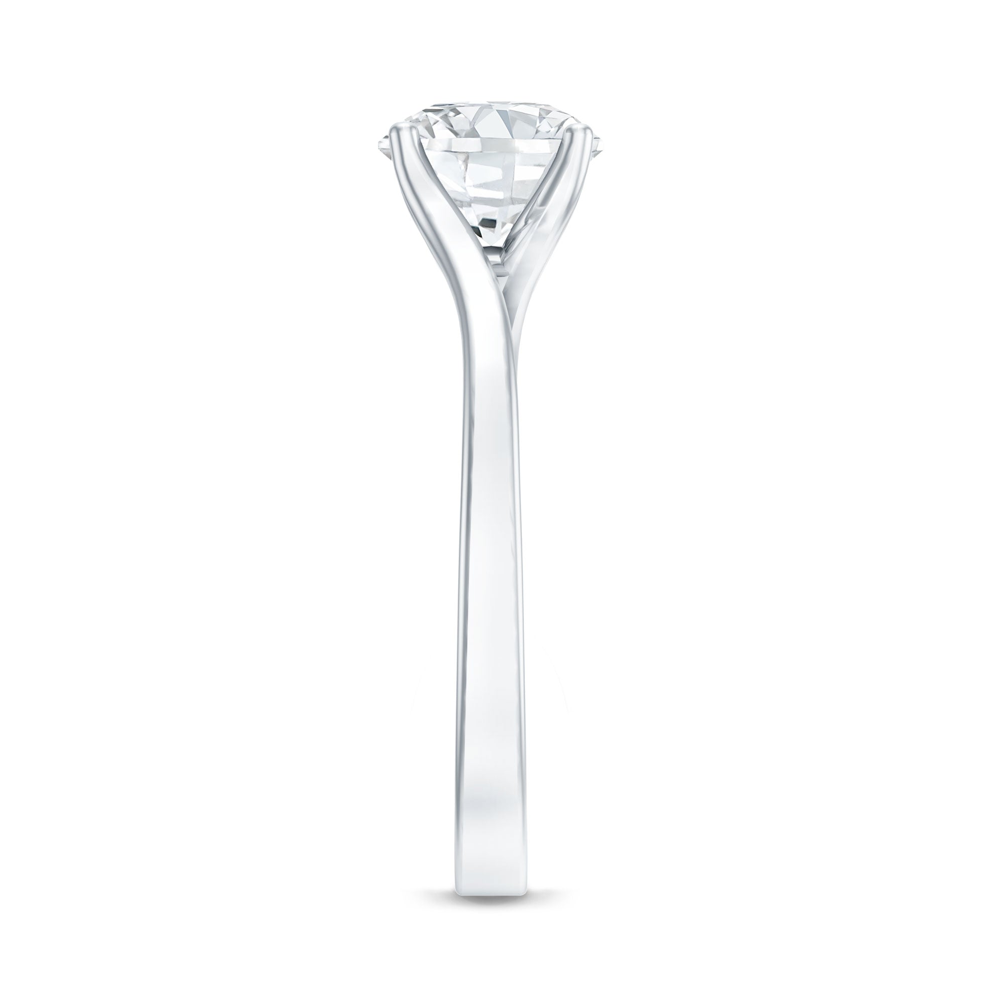Certified Solitaire Moissanite Bypass Engagement Ring D-VS1 - Rosec Jewels