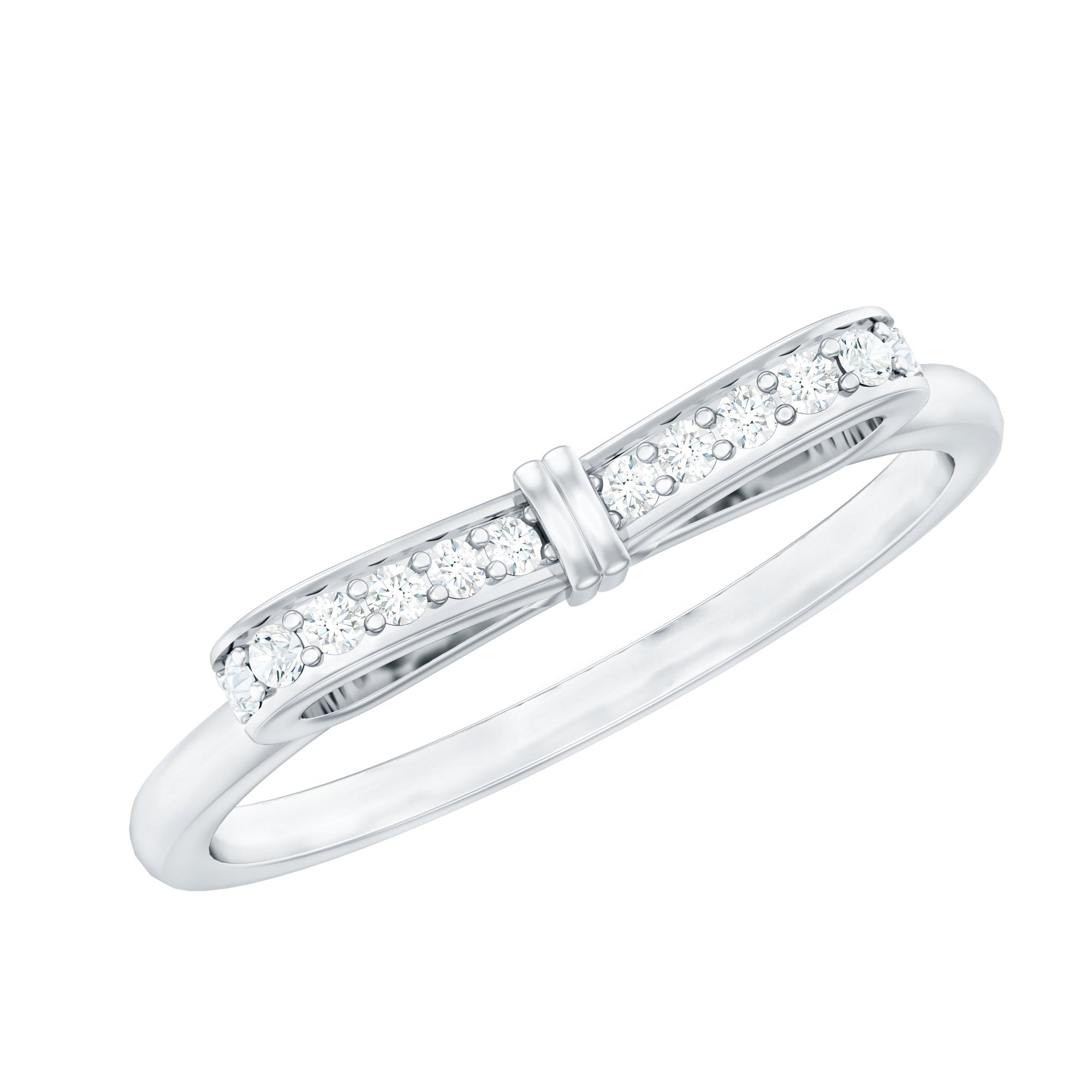 Rosec Jewels-Natural Diamond Bow Promise Ring for Women